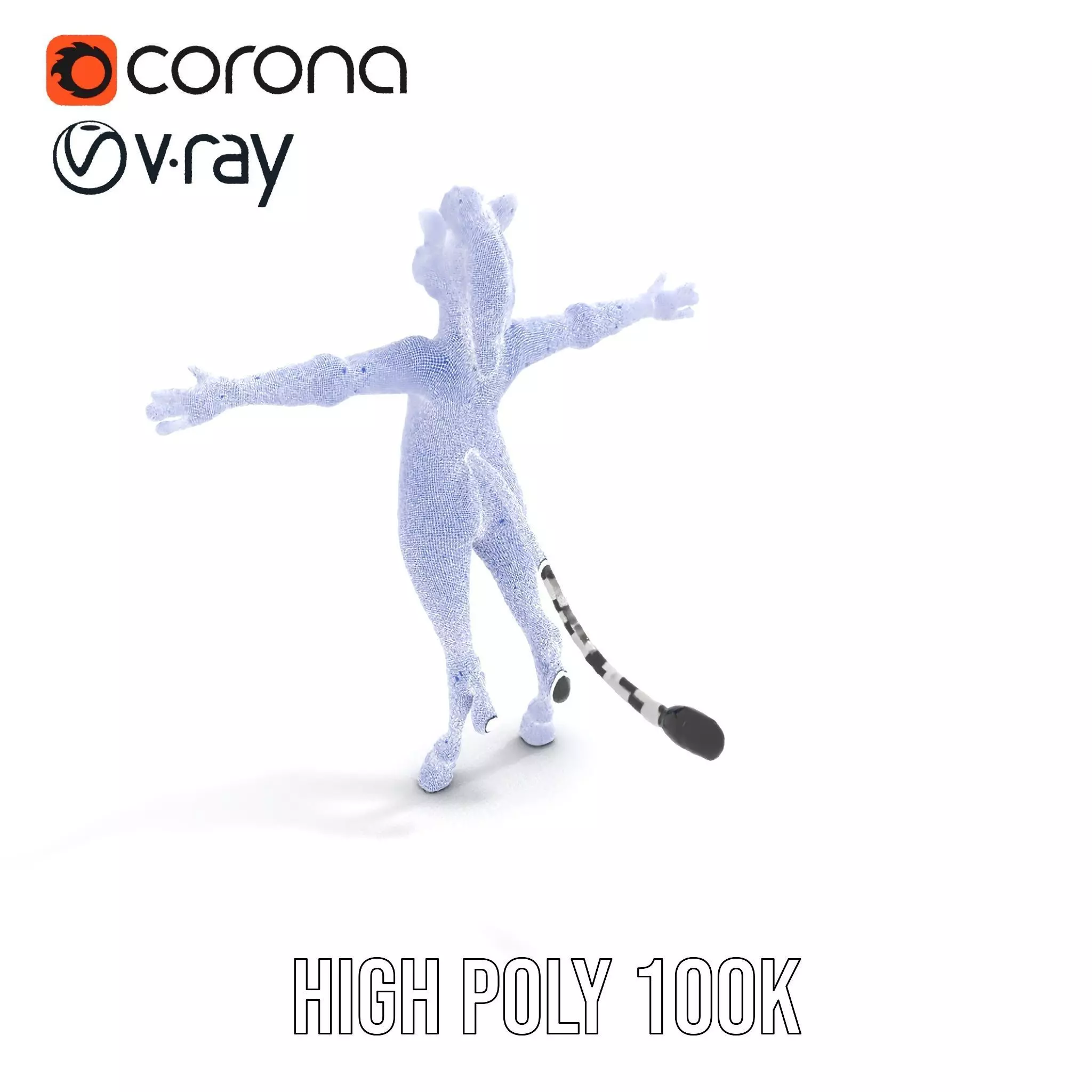 Blue Striped Zebra model pack Low-poly 3D model_32