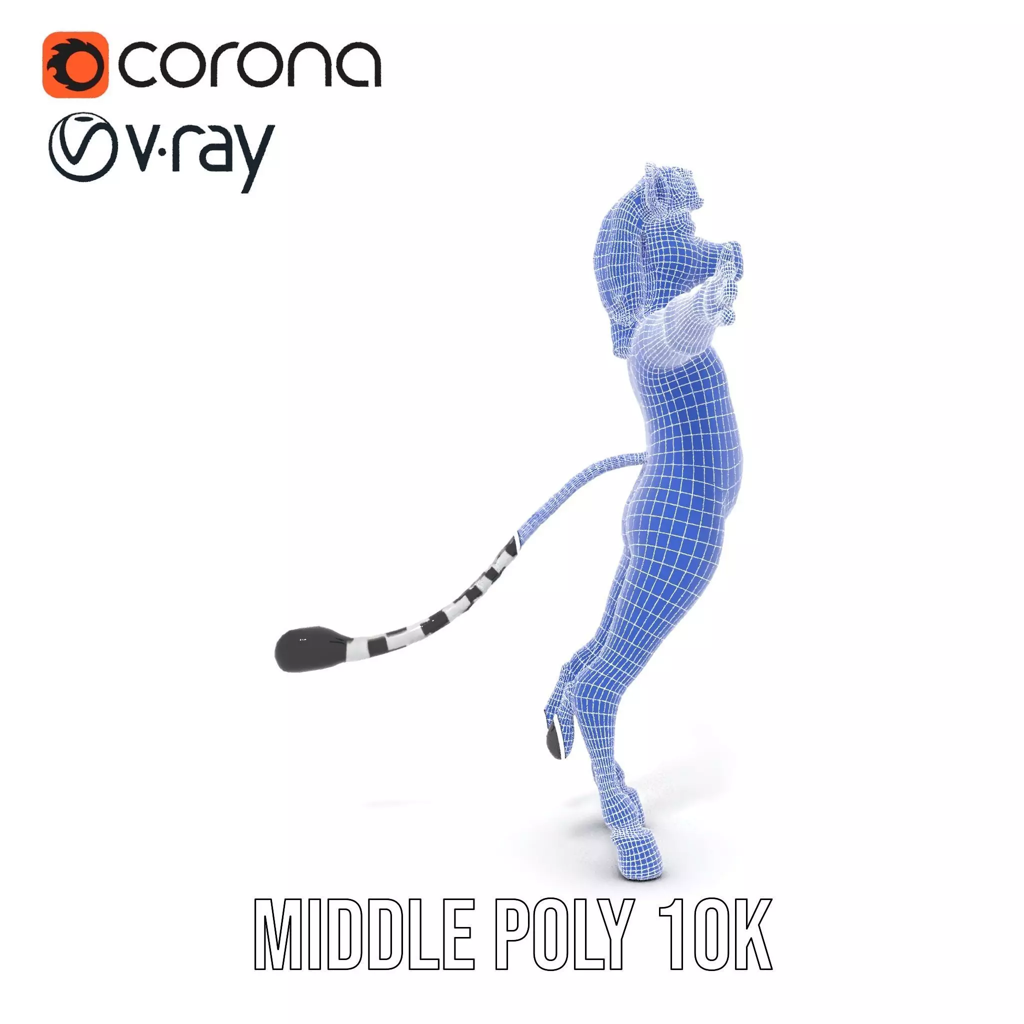 Blue Striped Zebra model pack Low-poly 3D model_19