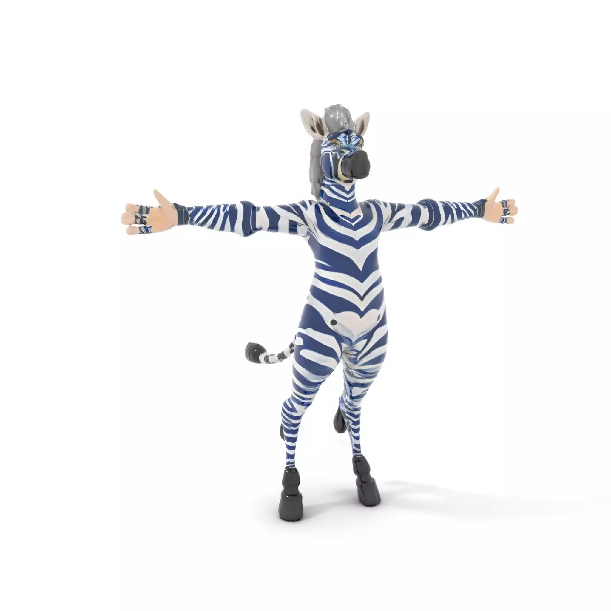 Blue Striped Zebra model pack Low-poly 3D model_0