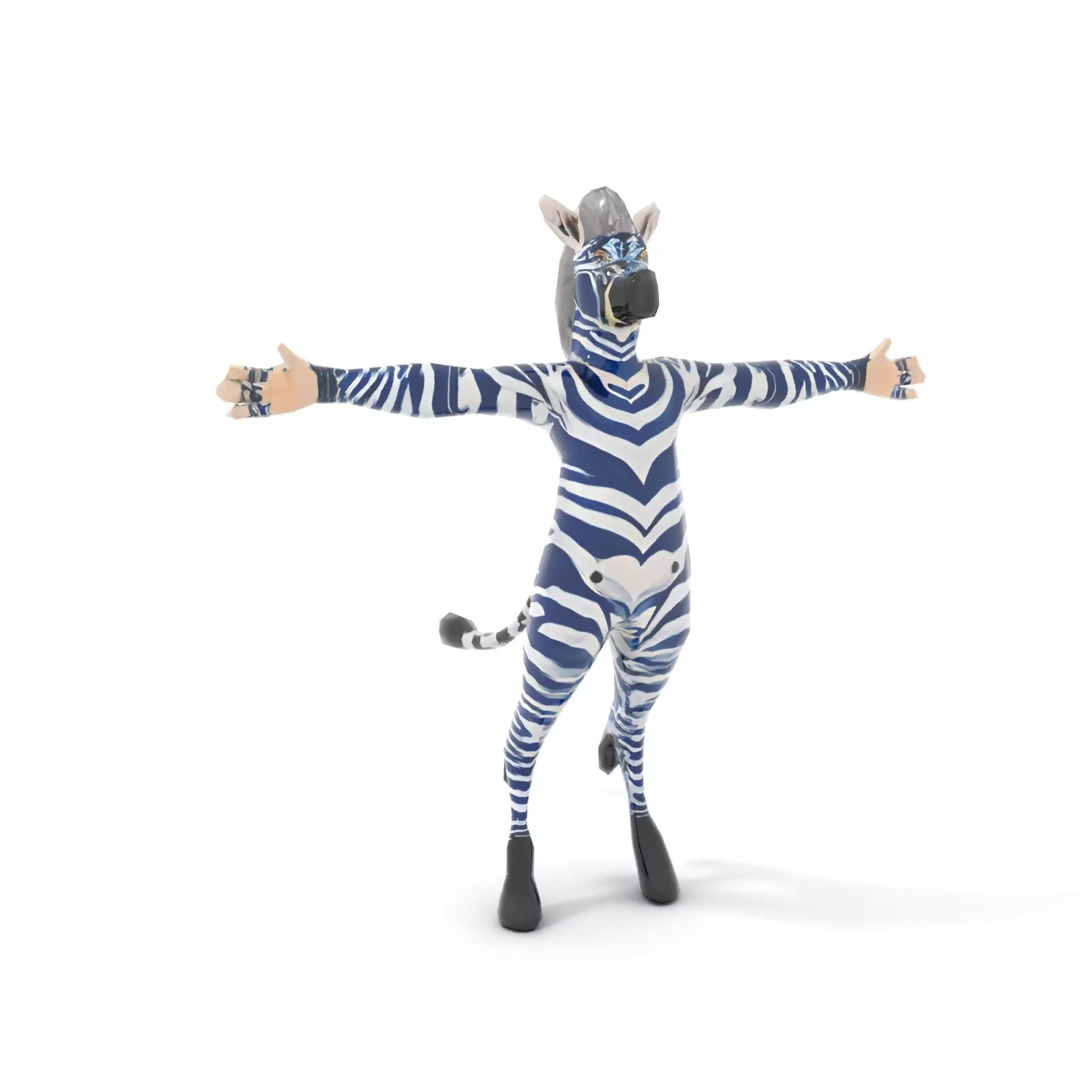 Blue Striped Zebra model pack Low-poly 3D model_8