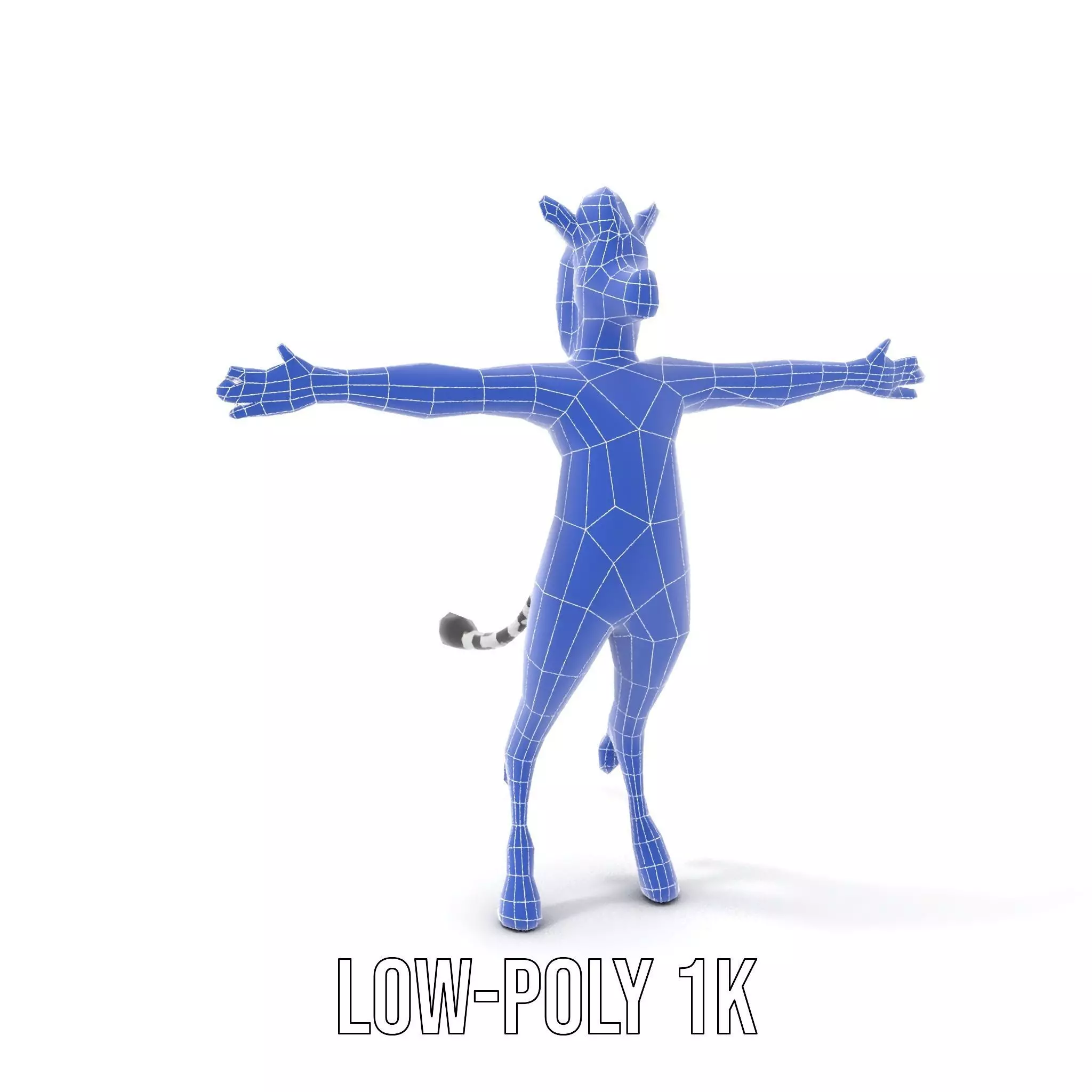 Blue Striped Zebra model pack Low-poly 3D model_12