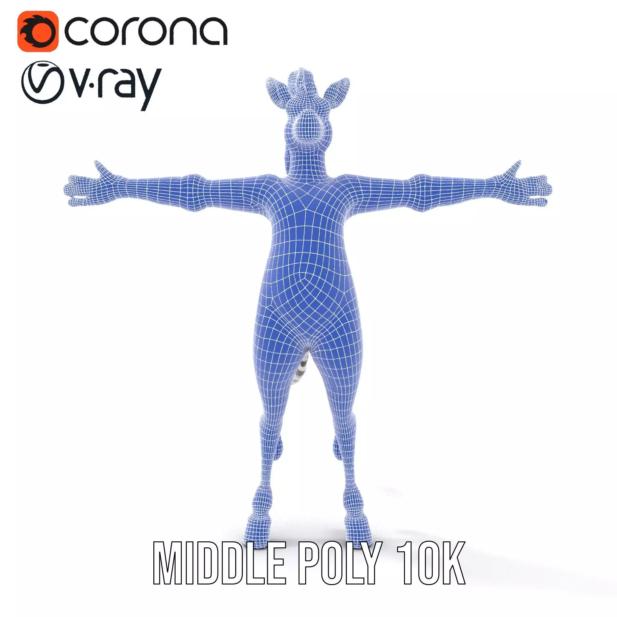 Blue Striped Zebra model pack Low-poly 3D model_25