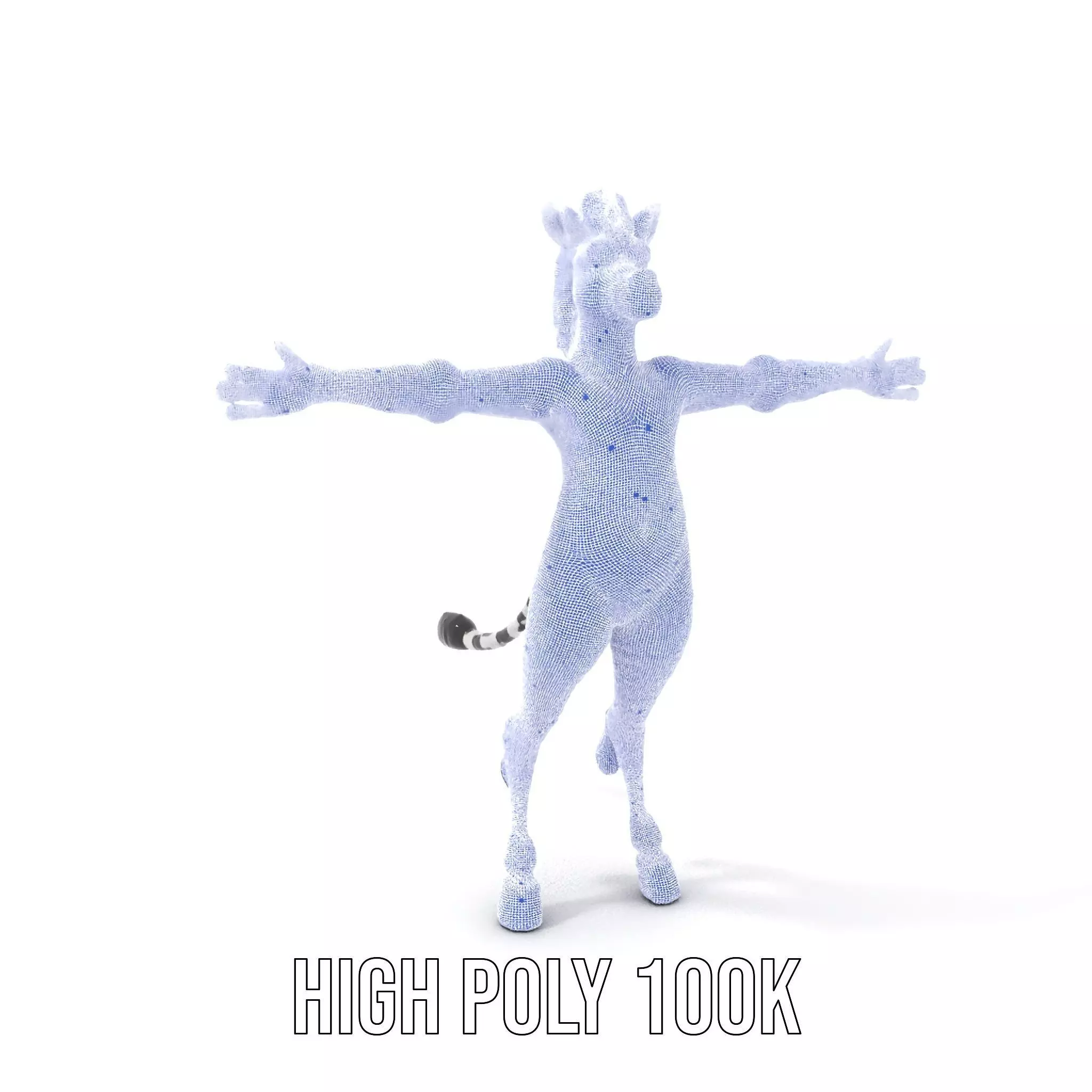 Blue Striped Zebra model pack Low-poly 3D model_5