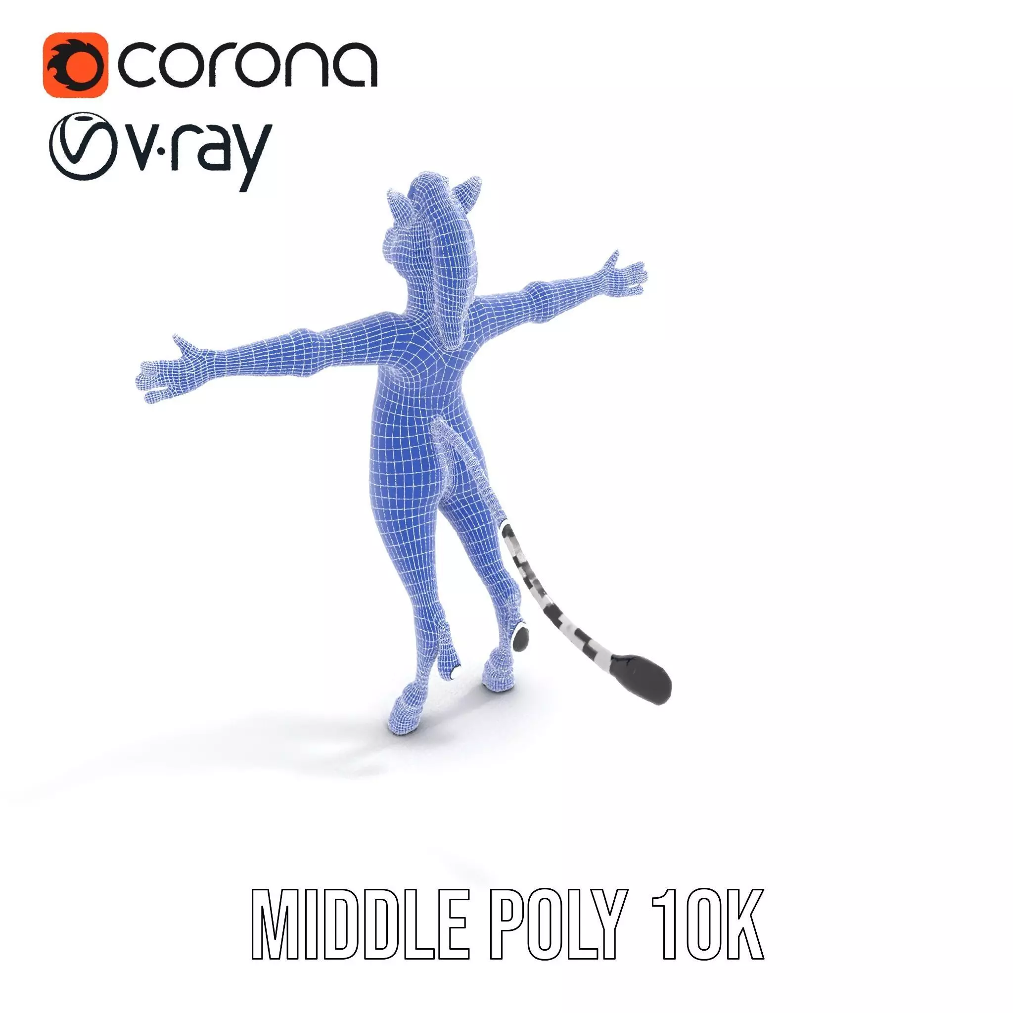 Blue Striped Zebra model pack Low-poly 3D model_30