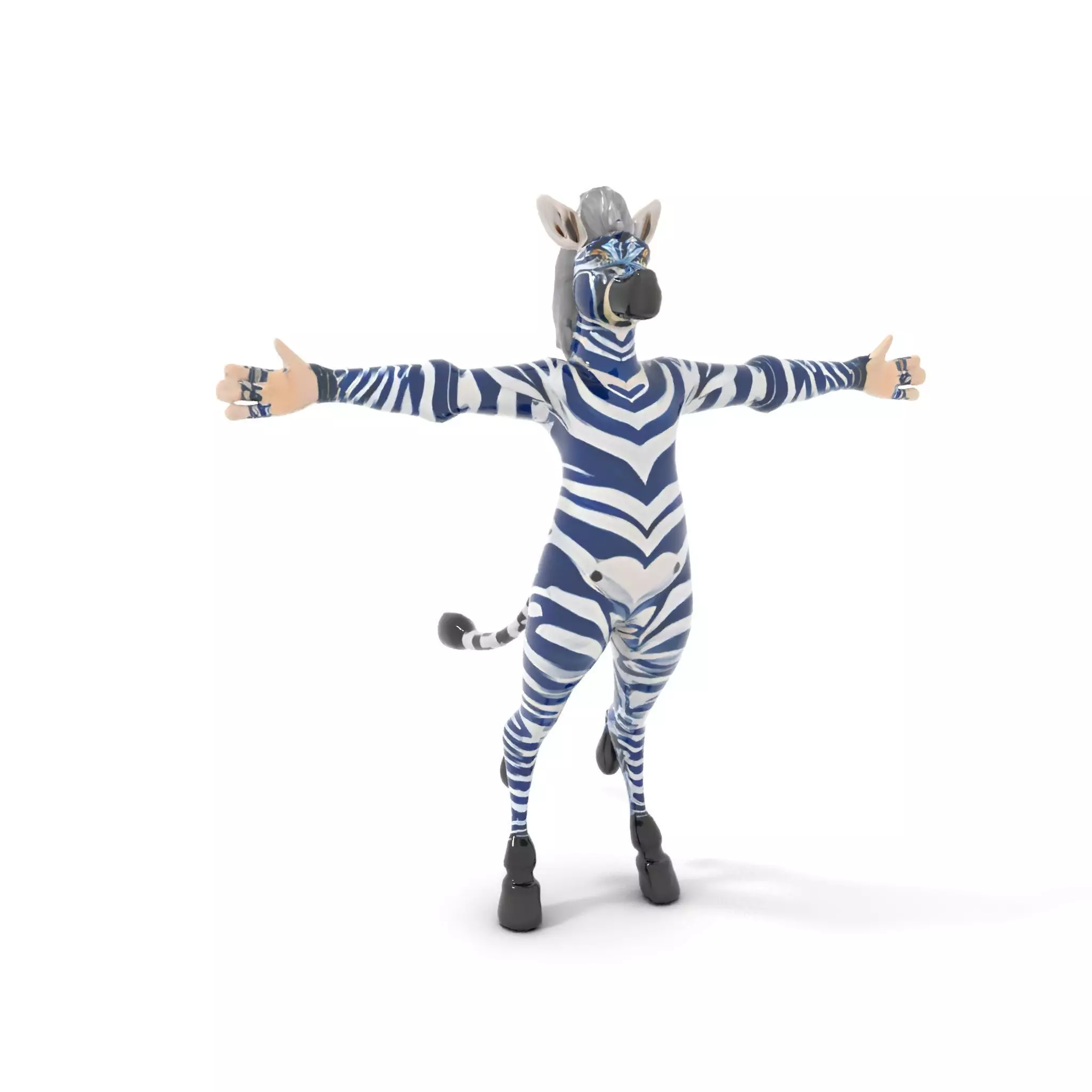 Blue Striped Zebra model pack Low-poly 3D model_7