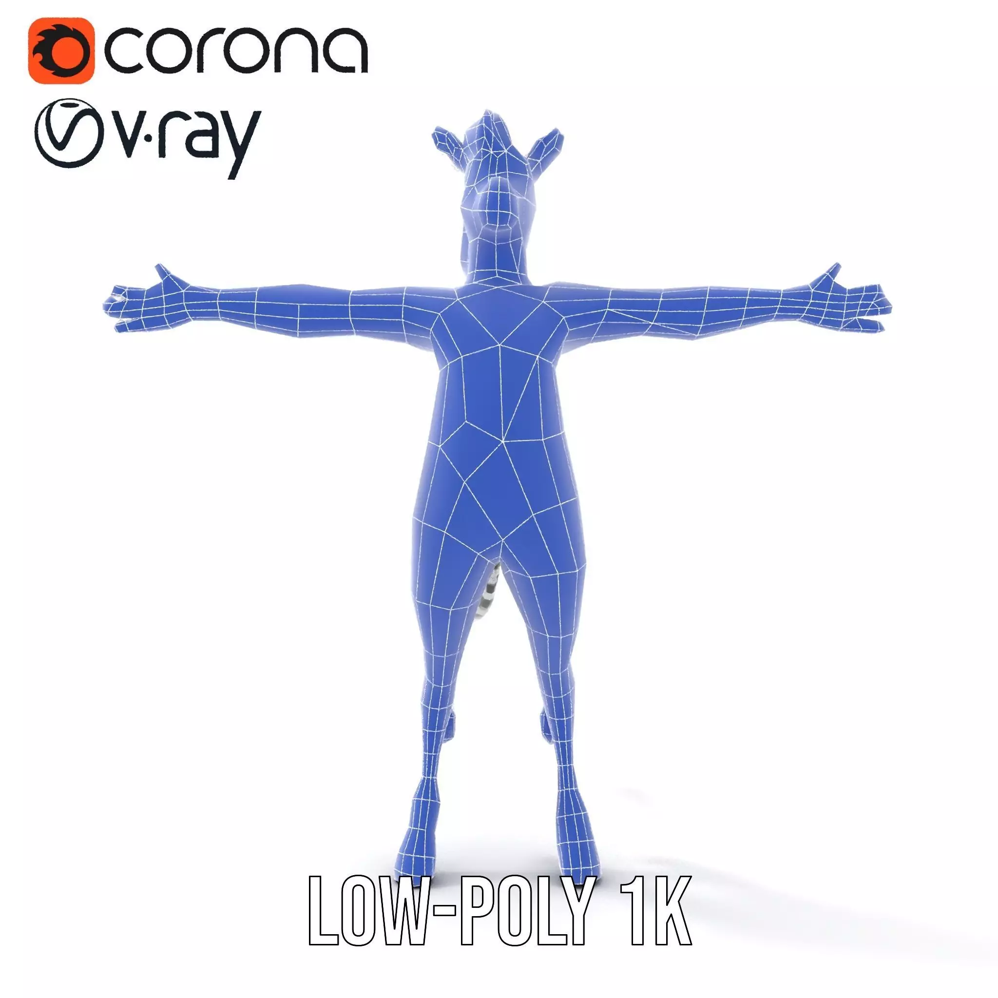 Blue Striped Zebra model pack Low-poly 3D model_31