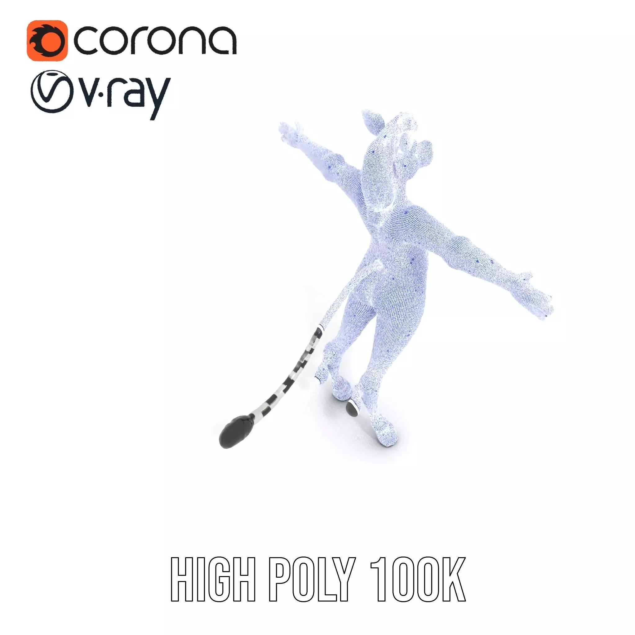 Blue Striped Zebra model pack Low-poly 3D model_35