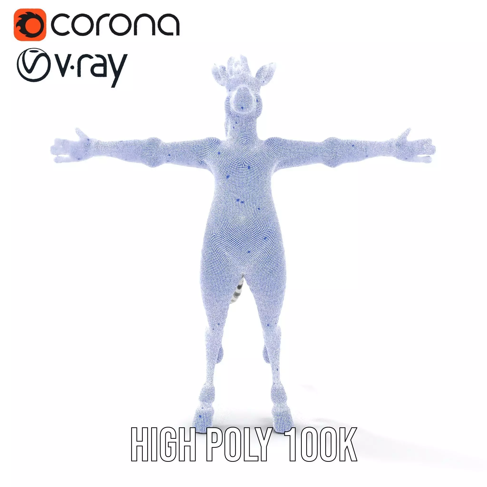 Blue Striped Zebra model pack Low-poly 3D model_27