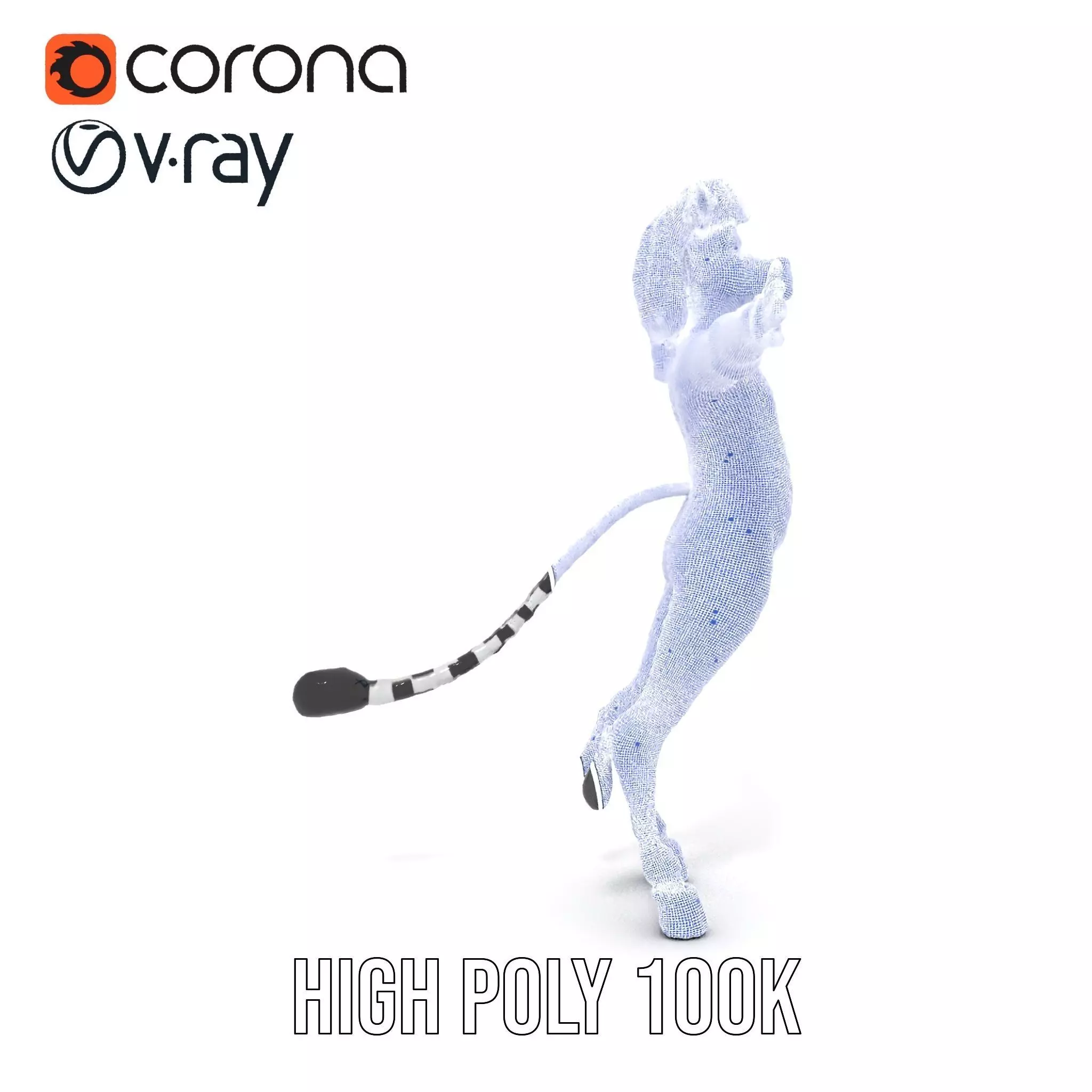 Blue Striped Zebra model pack Low-poly 3D model_33