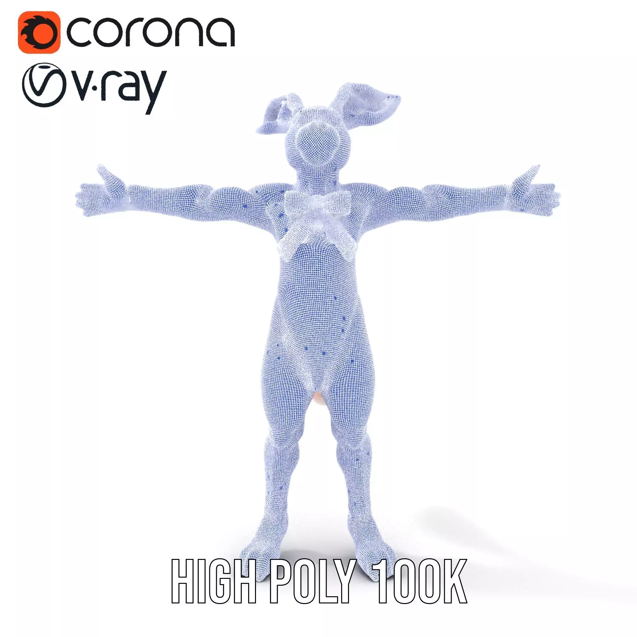 Pink Bunny Costume model pack Low-poly 3D model_35