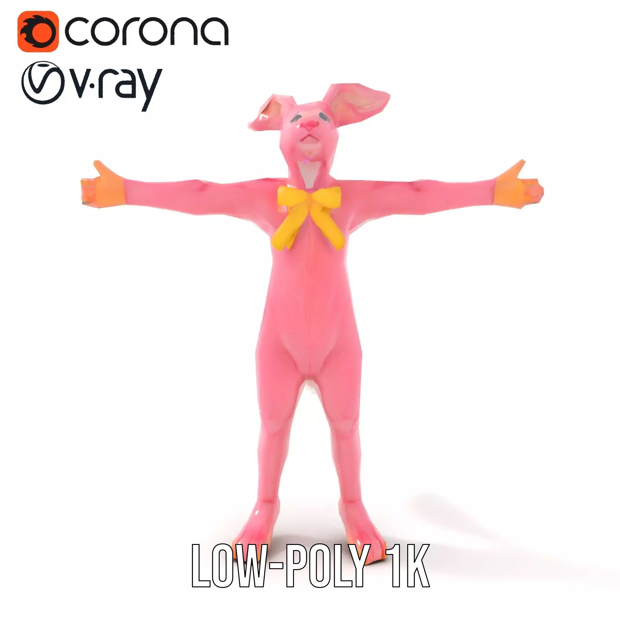Pink Bunny Costume model pack Low-poly 3D model_19