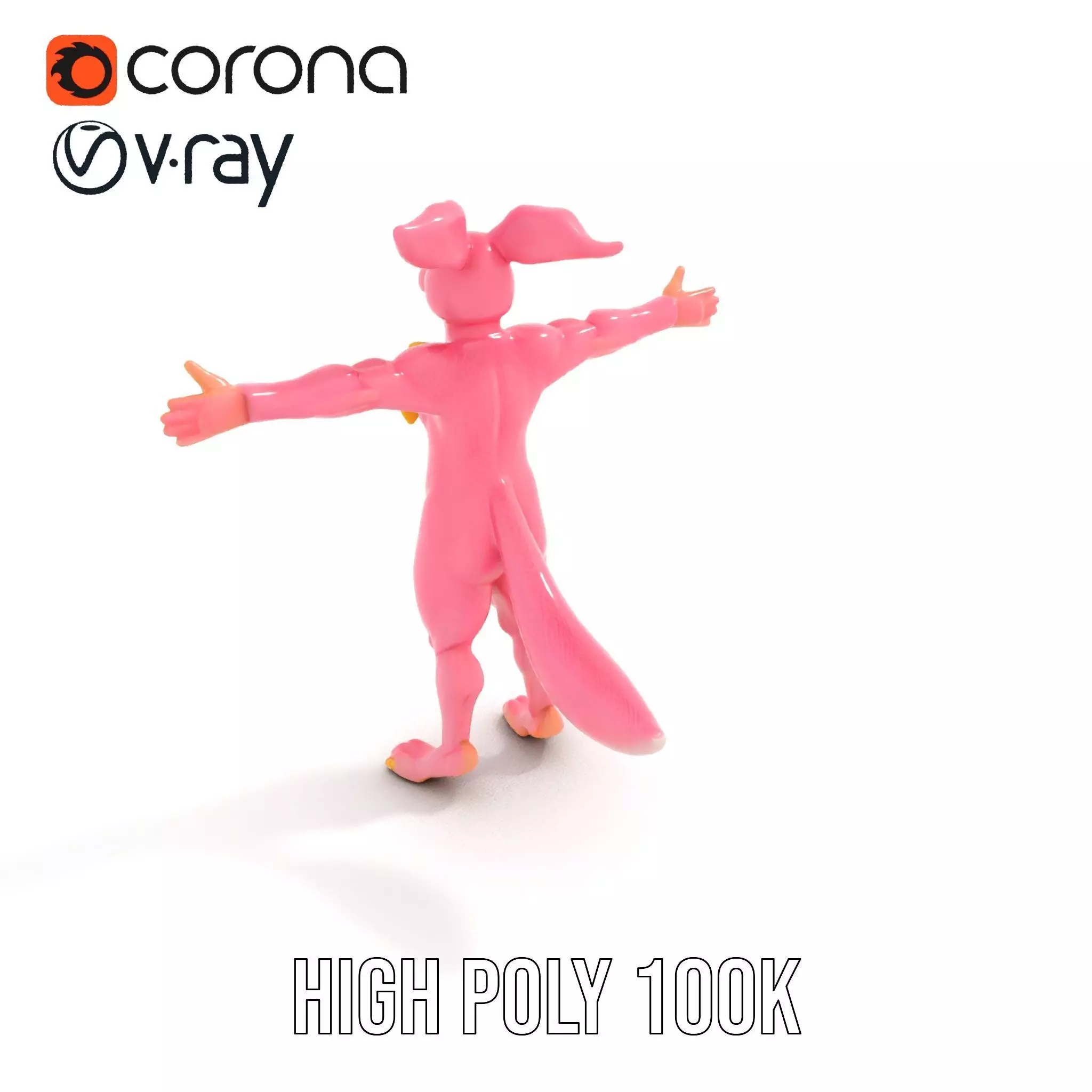 Pink Bunny Costume model pack Low-poly 3D model_29