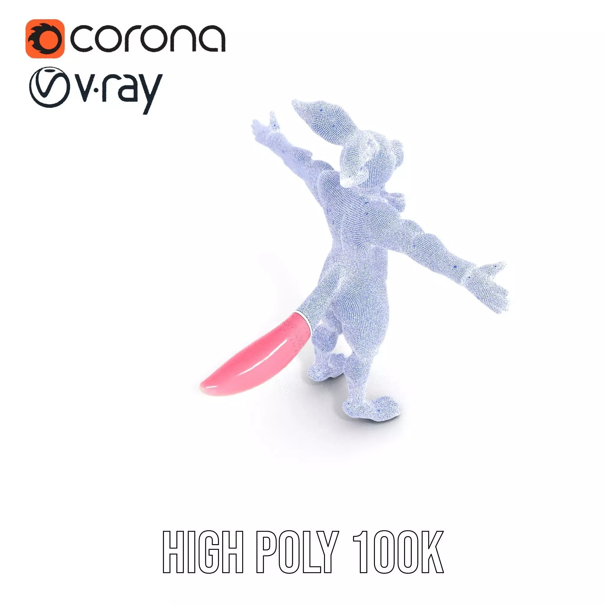 Pink Bunny Costume model pack Low-poly 3D model_33