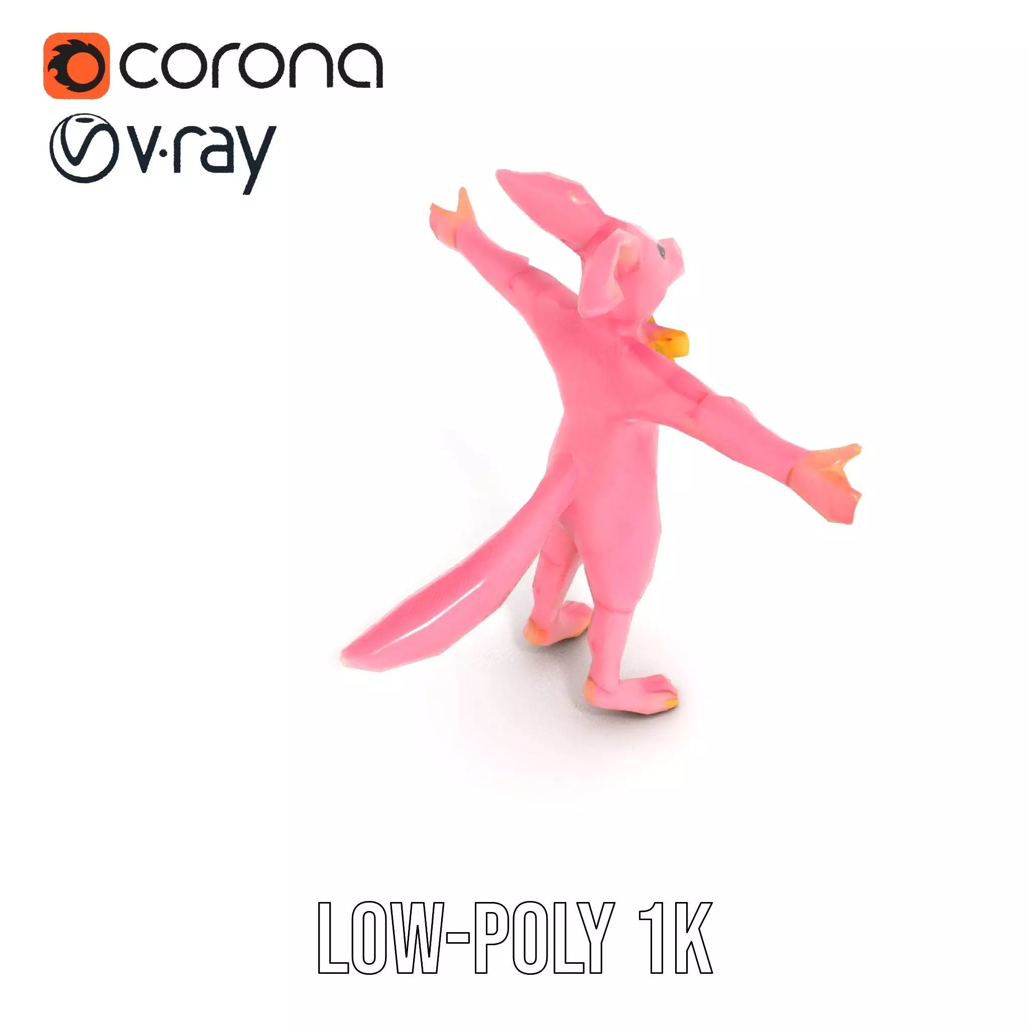 Pink Bunny Costume model pack Low-poly 3D model_12