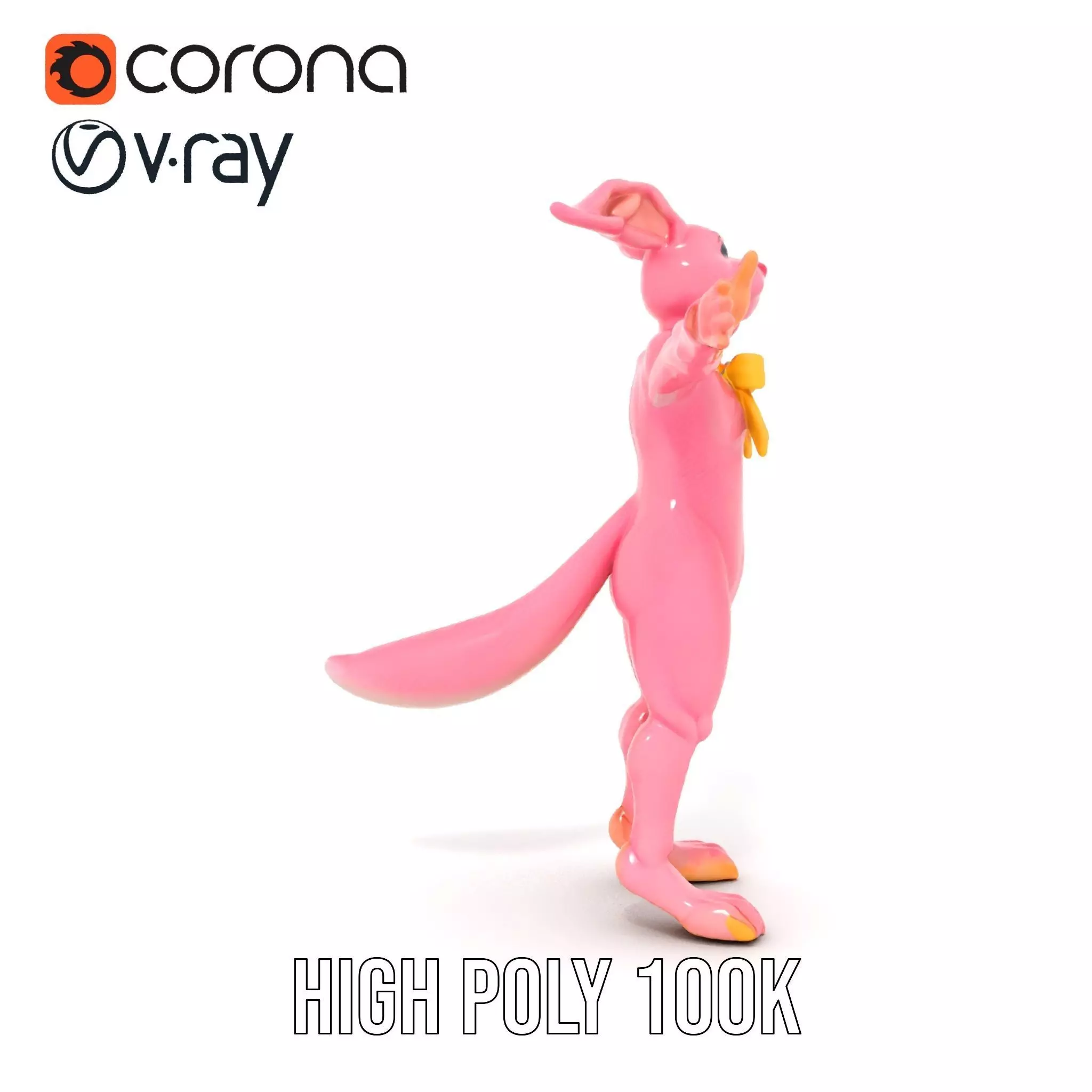 Pink Bunny Costume model pack Low-poly 3D model_20