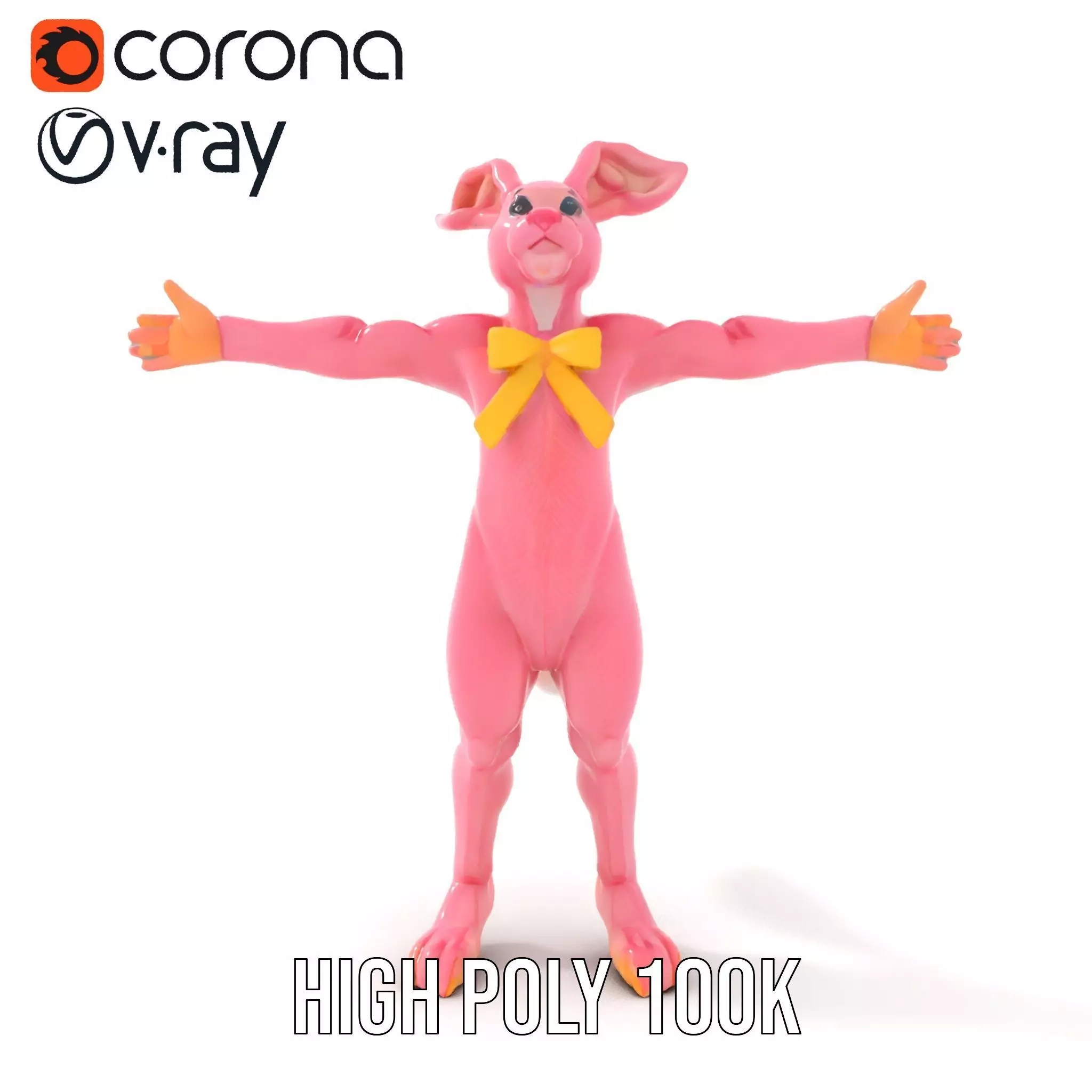 Pink Bunny Costume model pack Low-poly 3D model_26