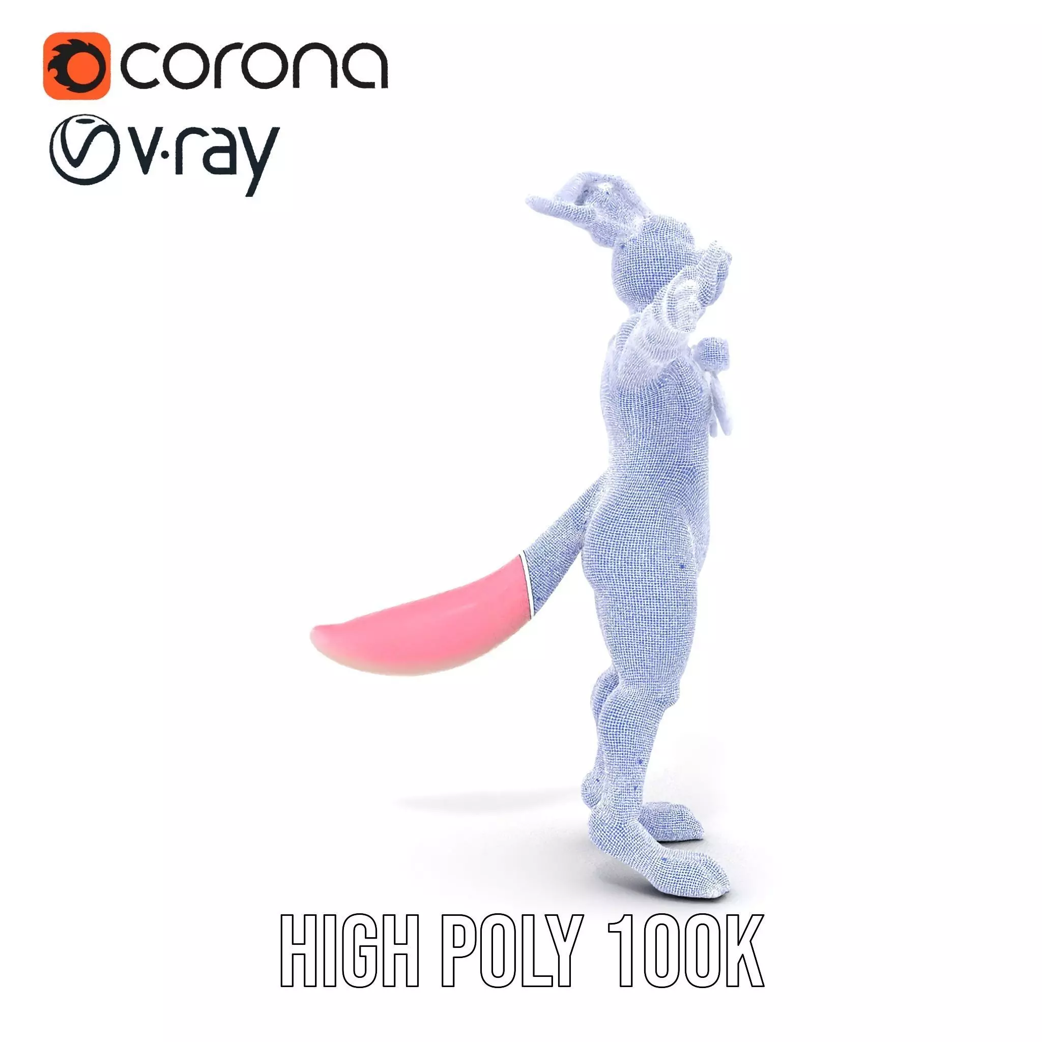 Pink Bunny Costume model pack Low-poly 3D model_34