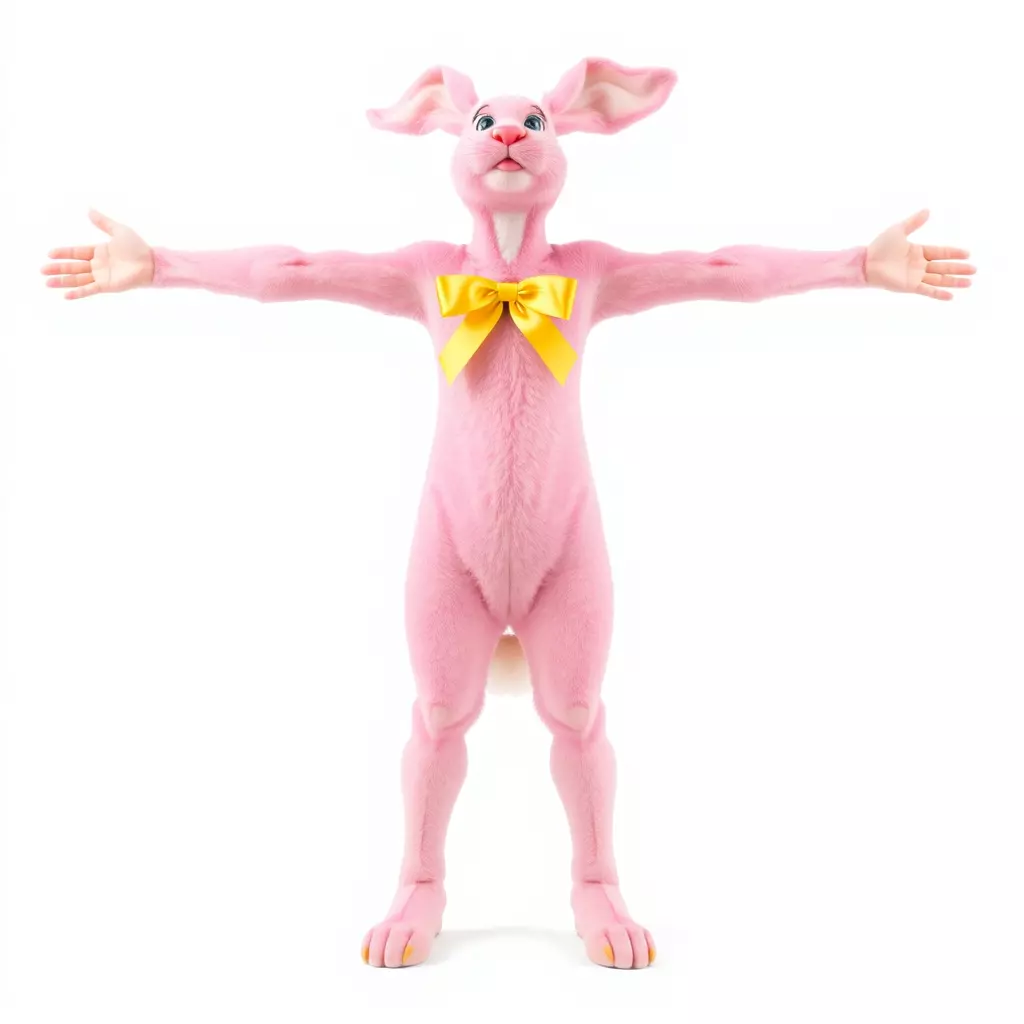 Pink Bunny Costume model pack Low-poly 3D model_3