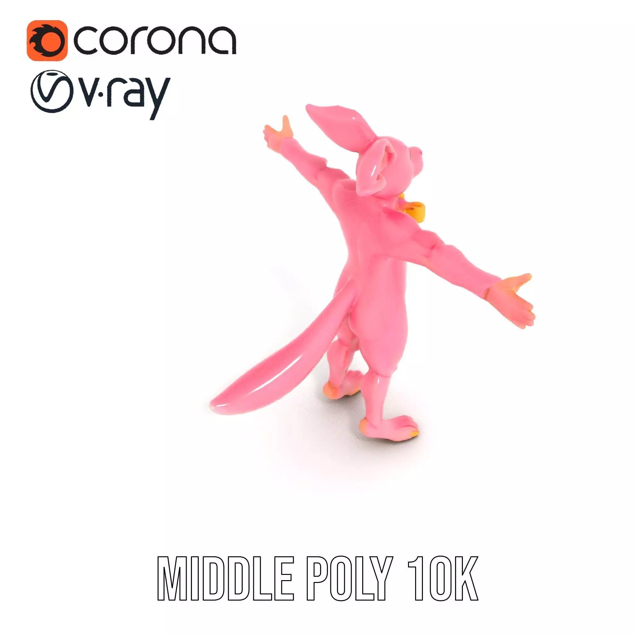 Pink Bunny Costume model pack Low-poly 3D model_6