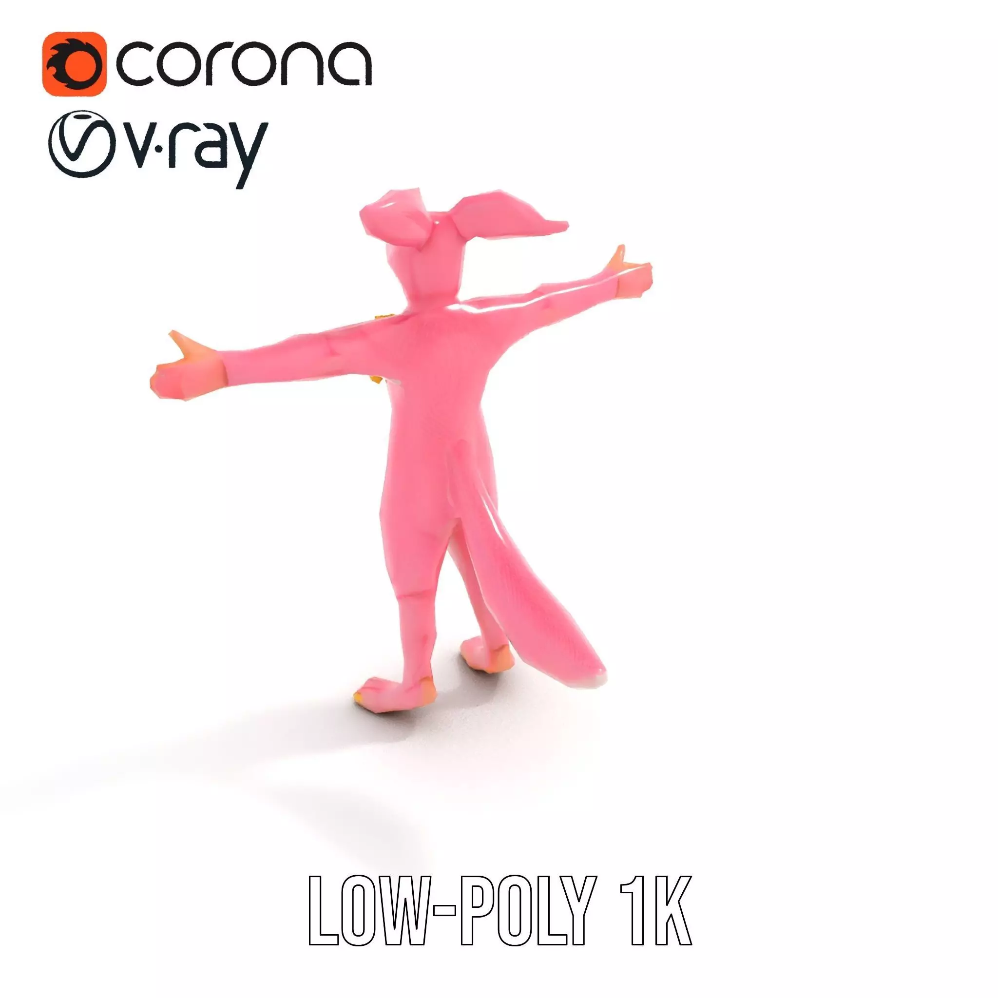 Pink Bunny Costume model pack Low-poly 3D model_22