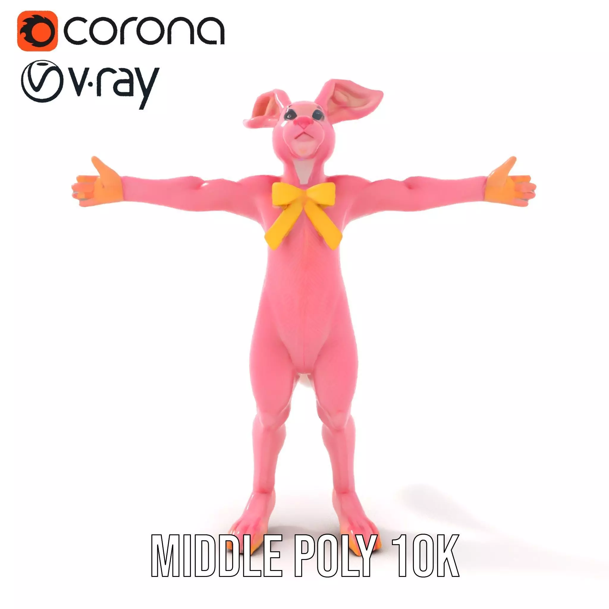 Pink Bunny Costume model pack Low-poly 3D model_16