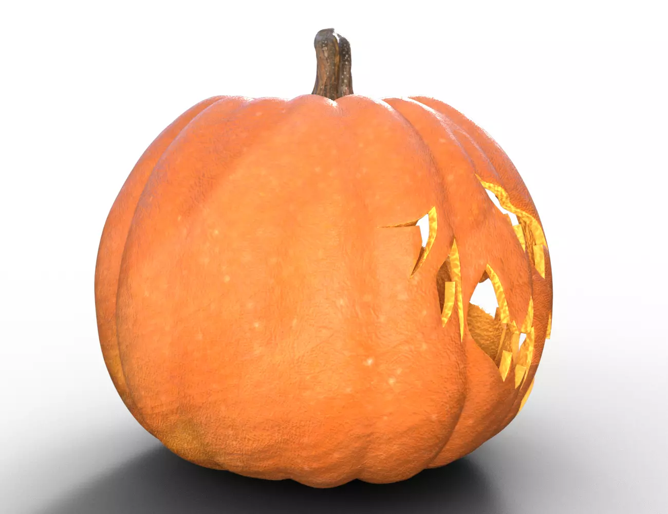 Evil pumpkin Low-poly 3D model_4