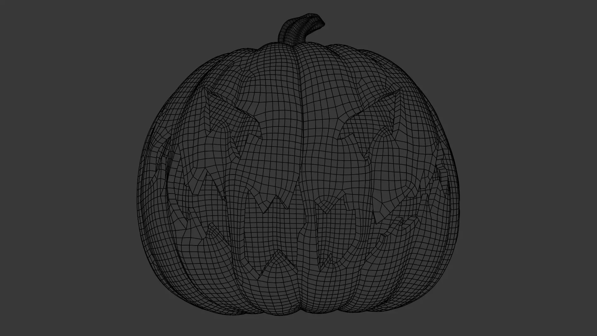 Evil pumpkin Low-poly 3D model_28