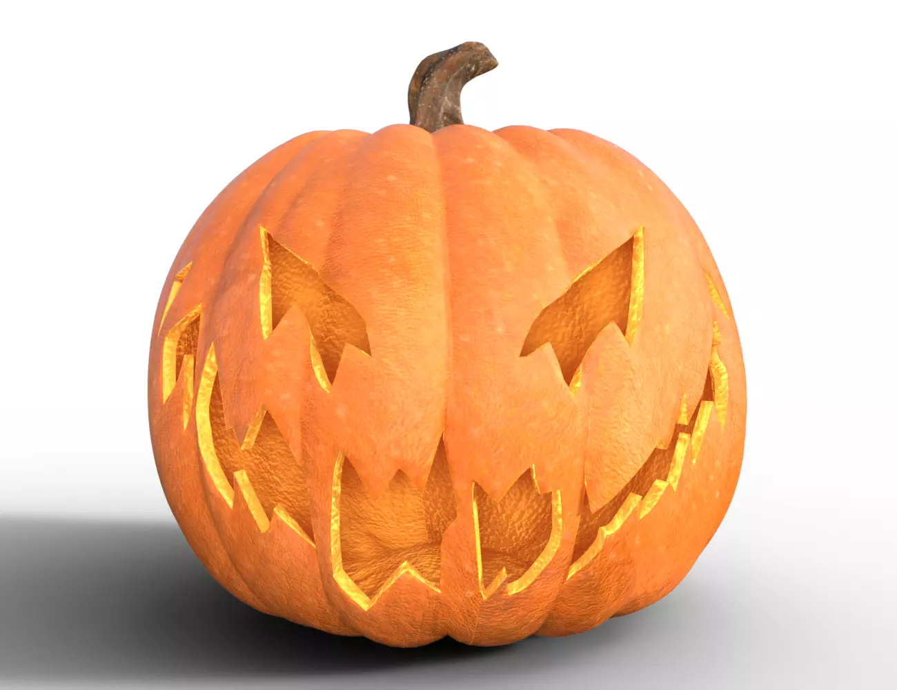Evil pumpkin Low-poly 3D model_0