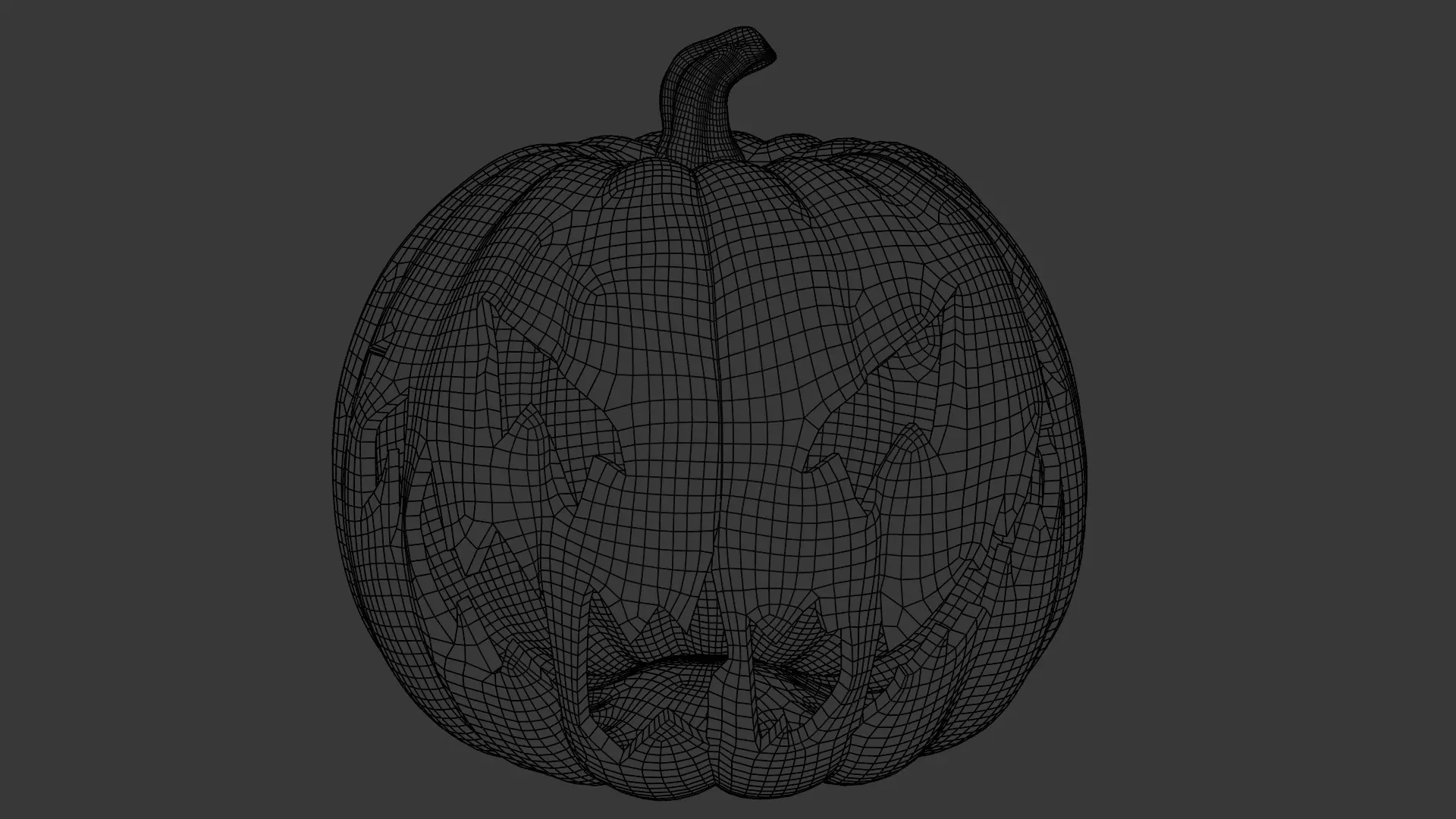 Evil pumpkin Low-poly 3D model_23
