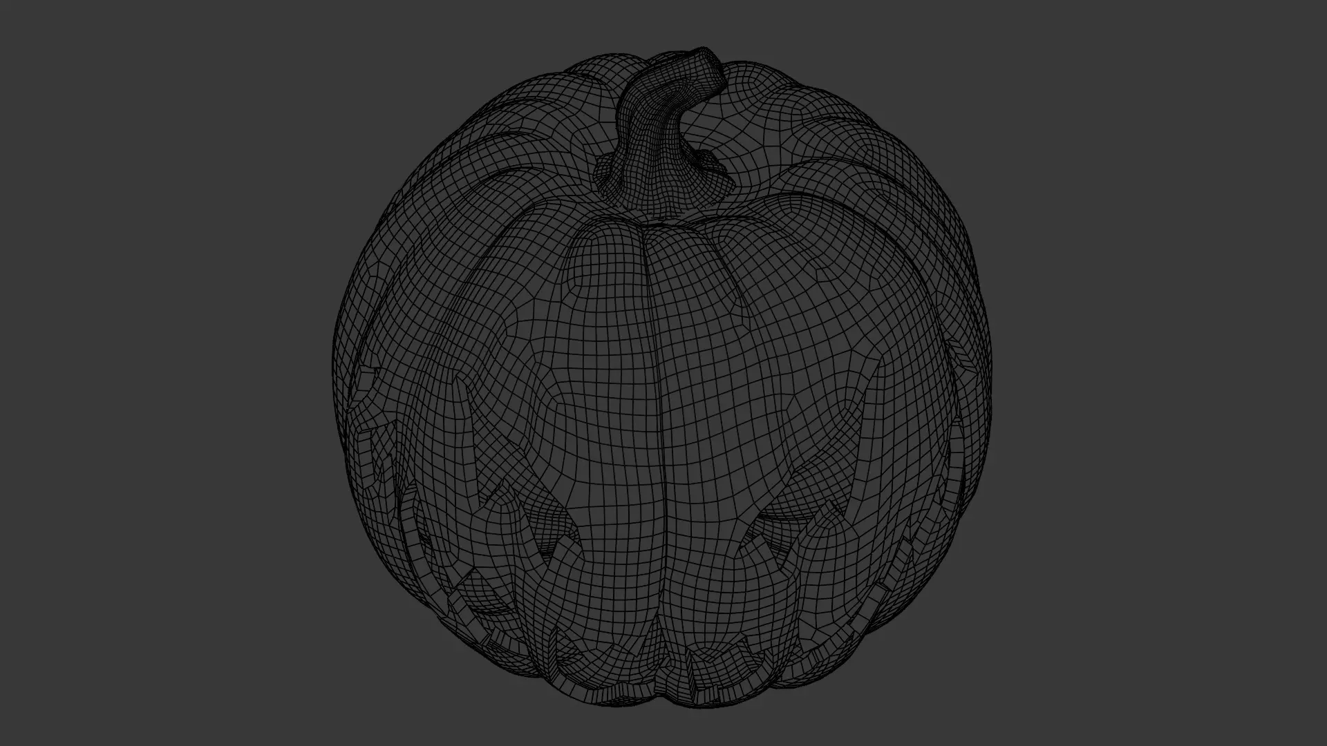 Evil pumpkin Low-poly 3D model_27