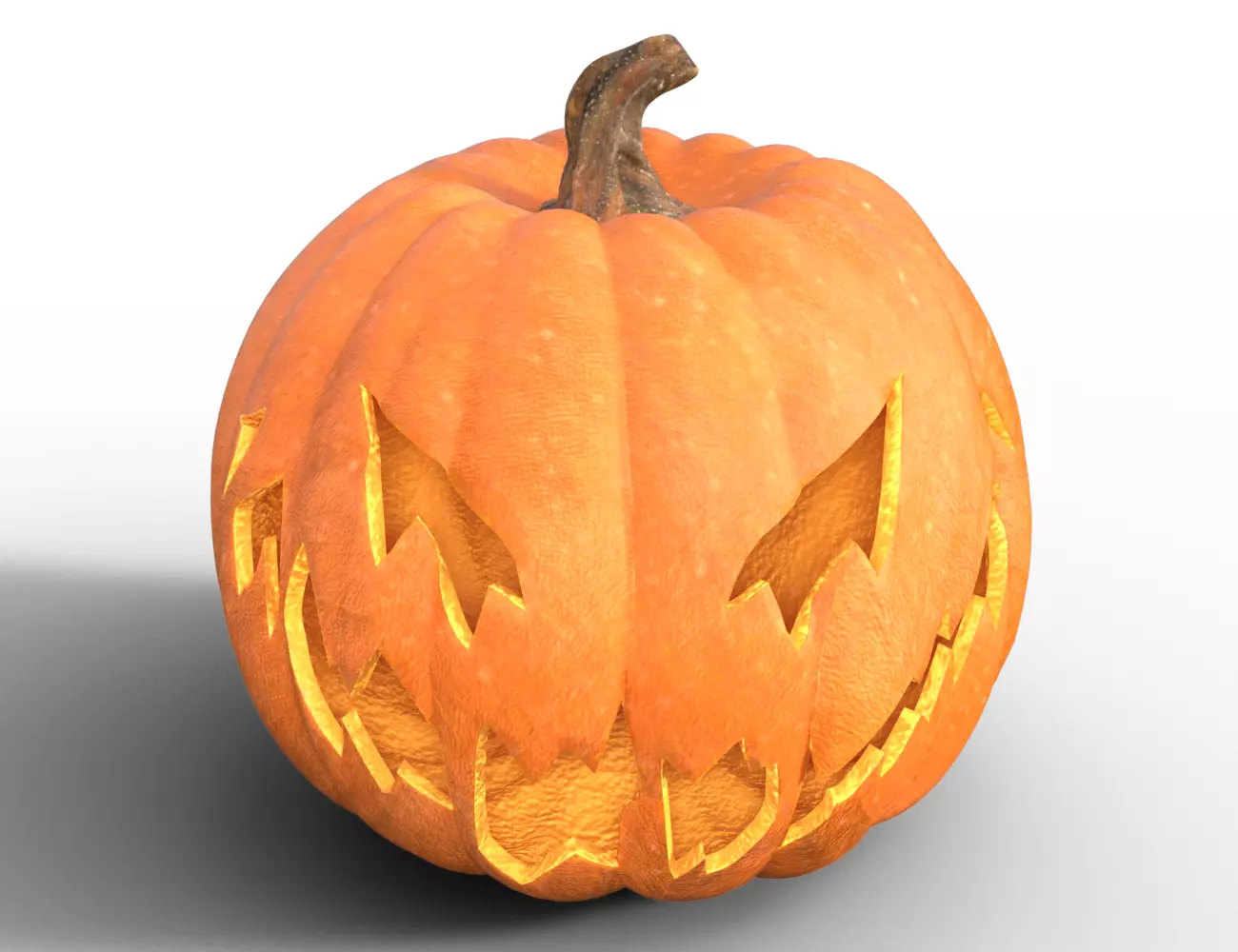 Evil pumpkin Low-poly 3D model_2