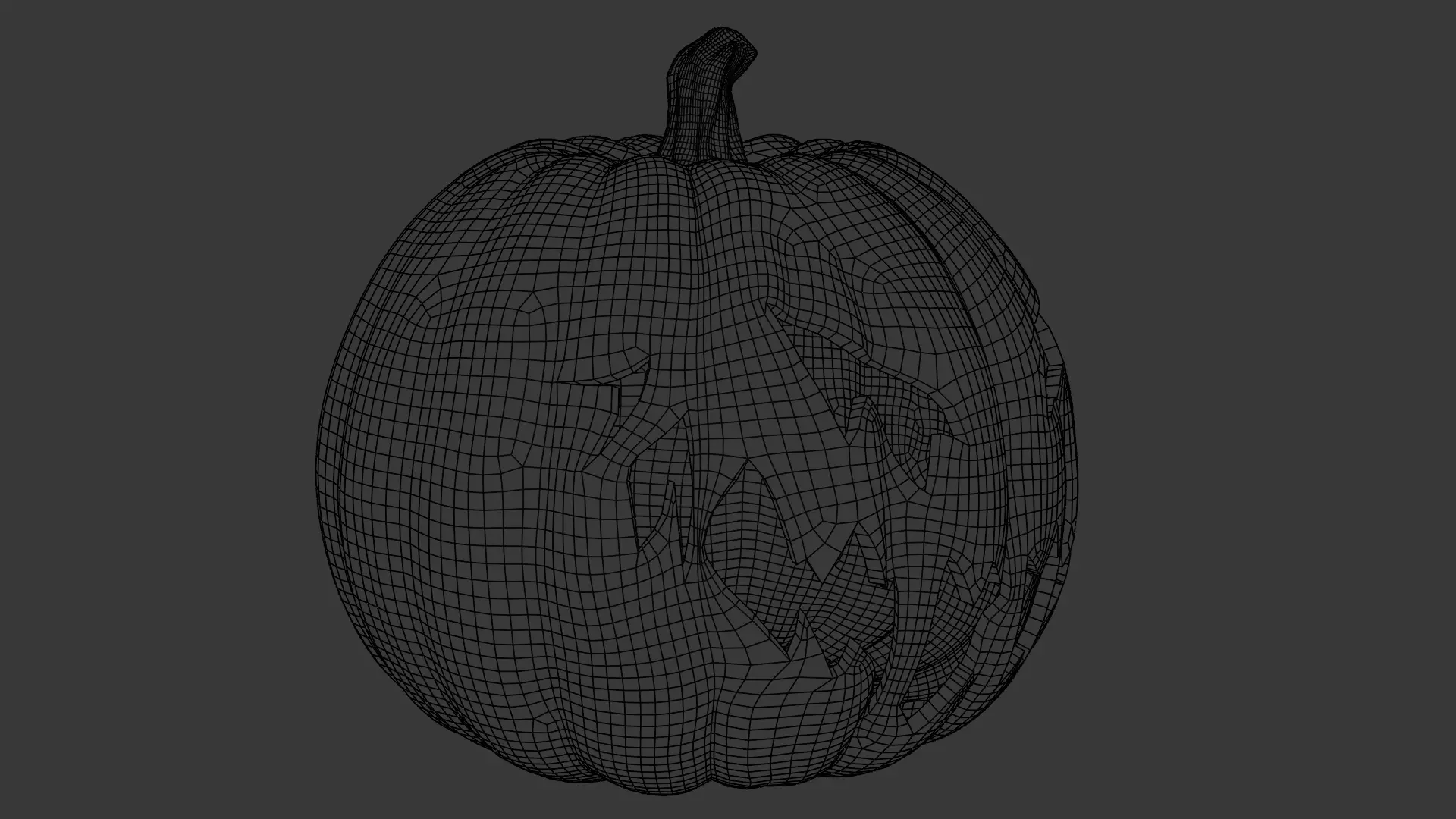 Evil pumpkin Low-poly 3D model_24