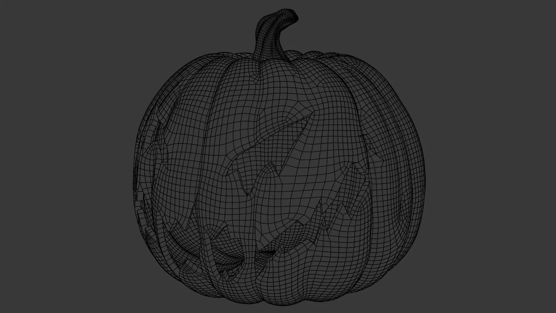 Evil pumpkin Low-poly 3D model_22