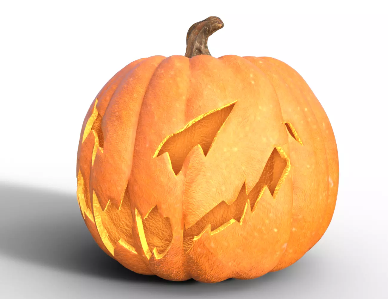 Evil pumpkin Low-poly 3D model_1