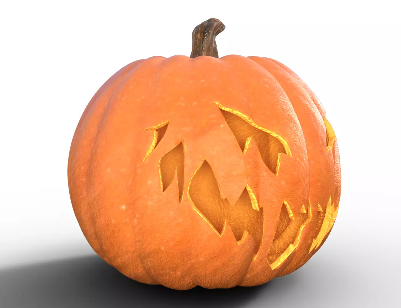 Evil pumpkin Low-poly 3D model_3