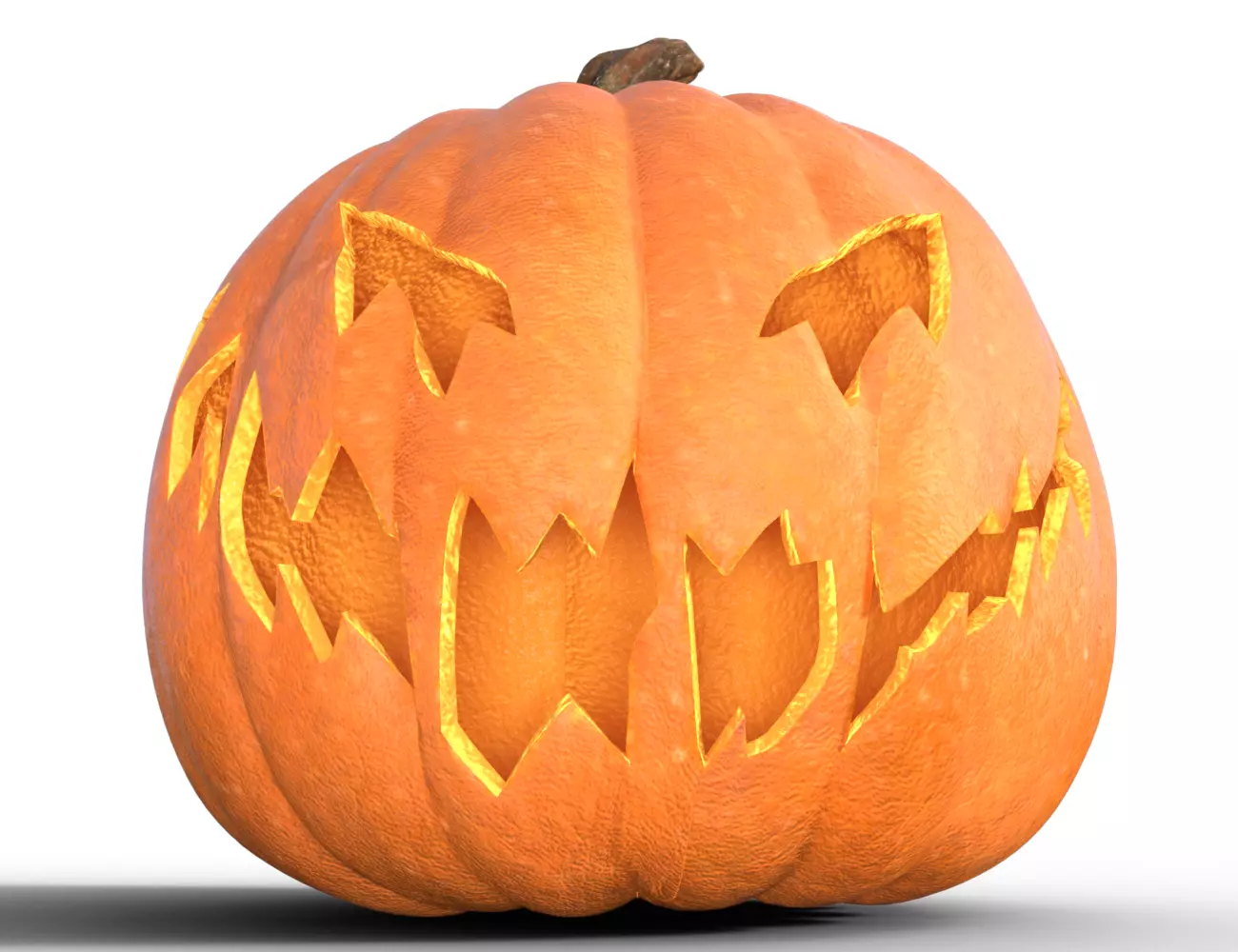 Evil pumpkin Low-poly 3D model_7