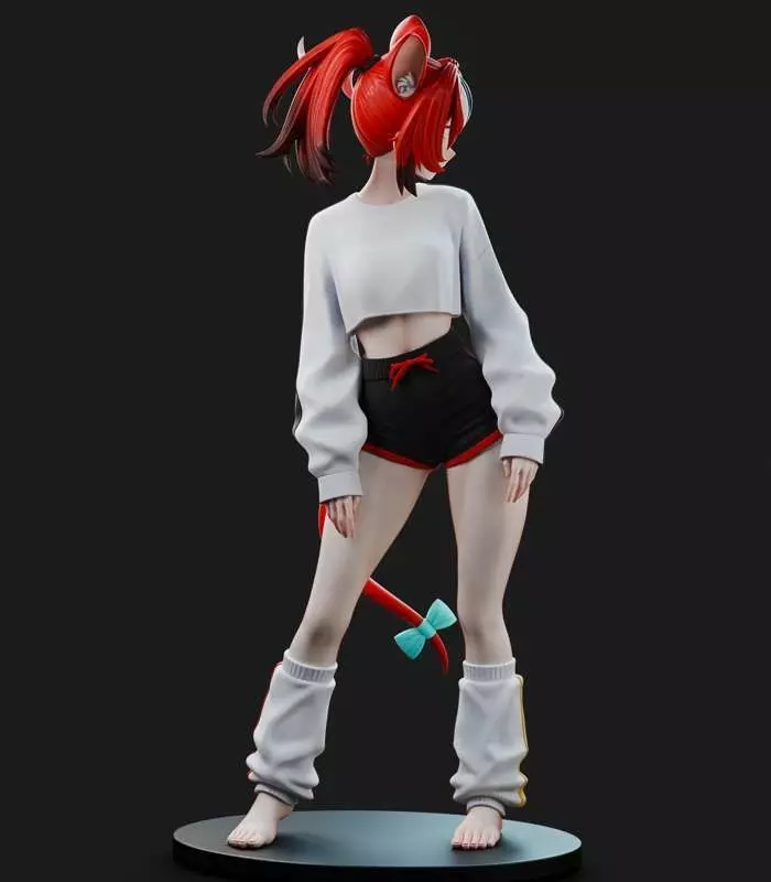 Anime Girl Rat Character 3D print model_3