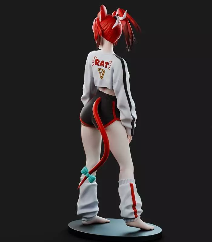 Anime Girl Rat Character 3D print model_2