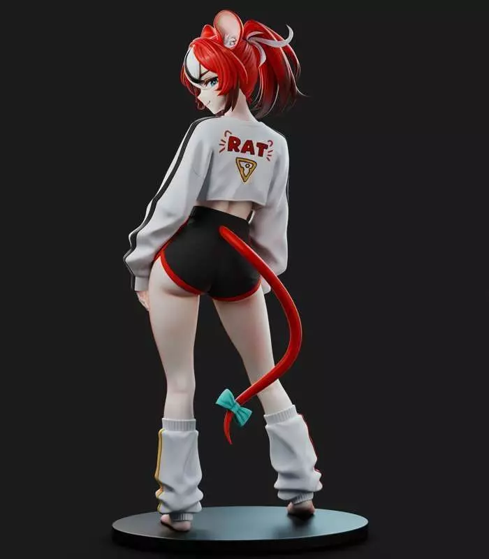 Anime Girl Rat Character 3D print model_0