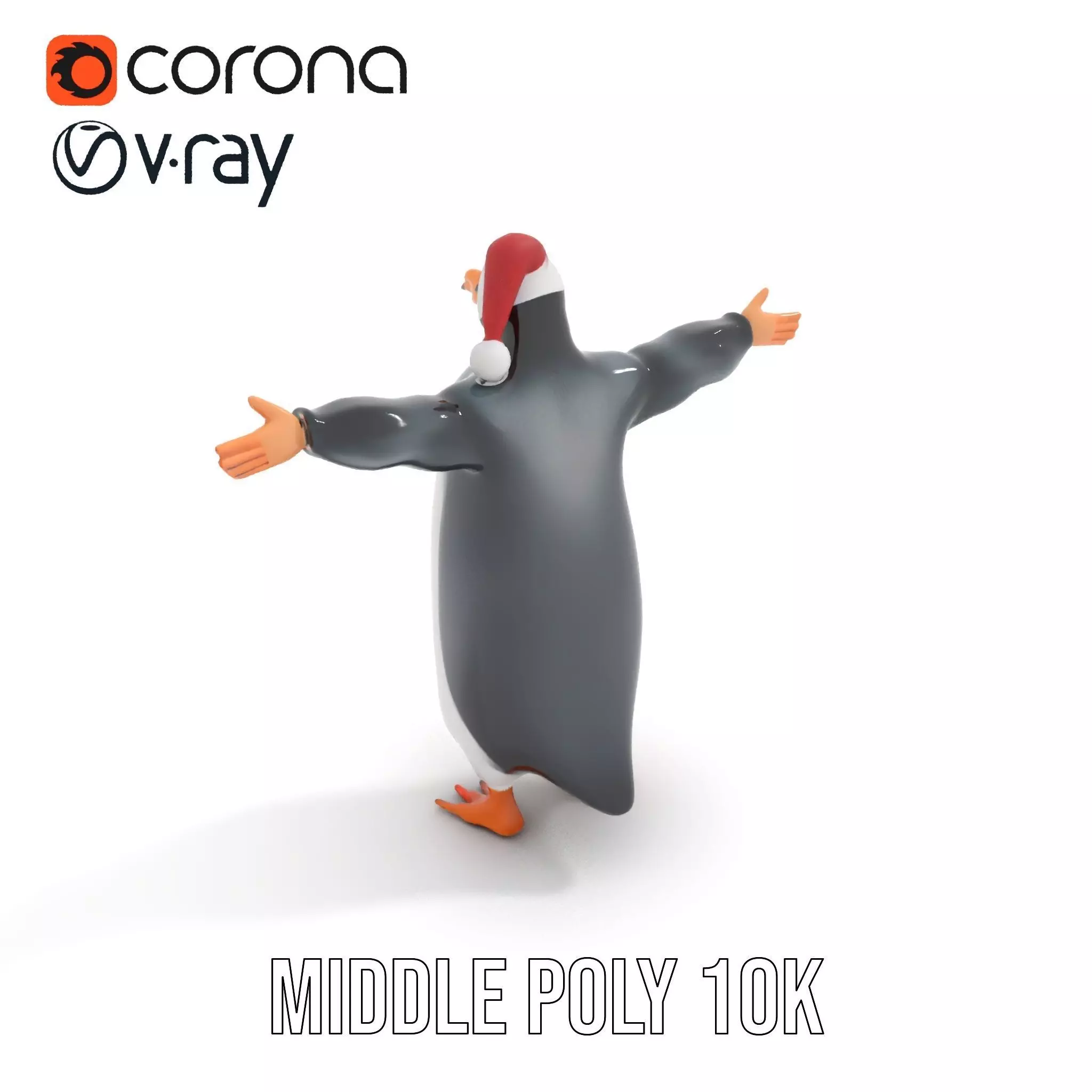 Festive Penguin Holiday model pack Low-poly 3D model_13