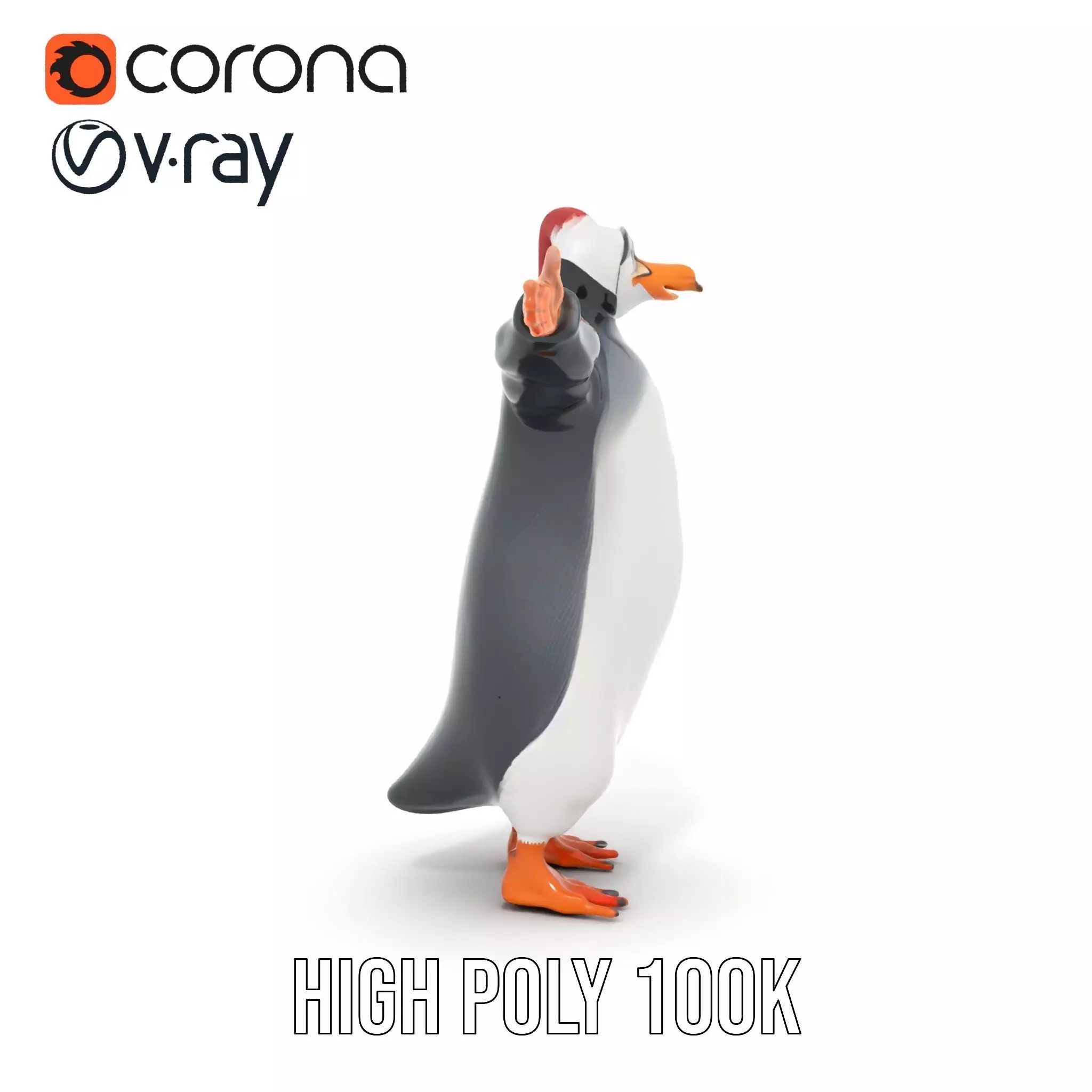 Festive Penguin Holiday model pack Low-poly 3D model_21
