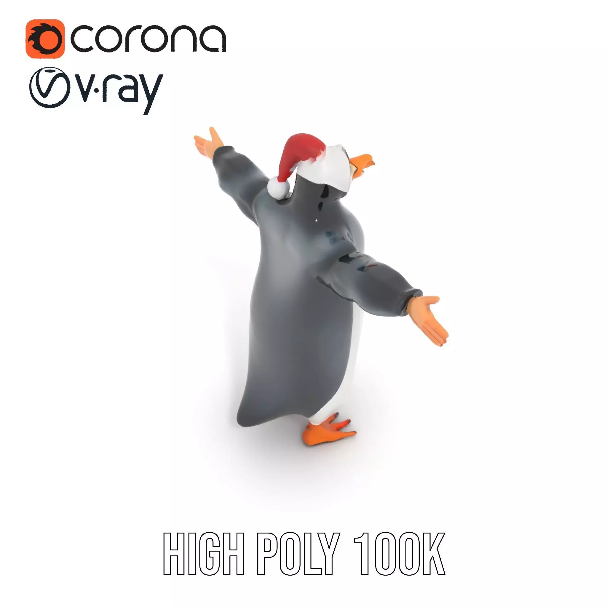 Festive Penguin Holiday model pack Low-poly 3D model_24