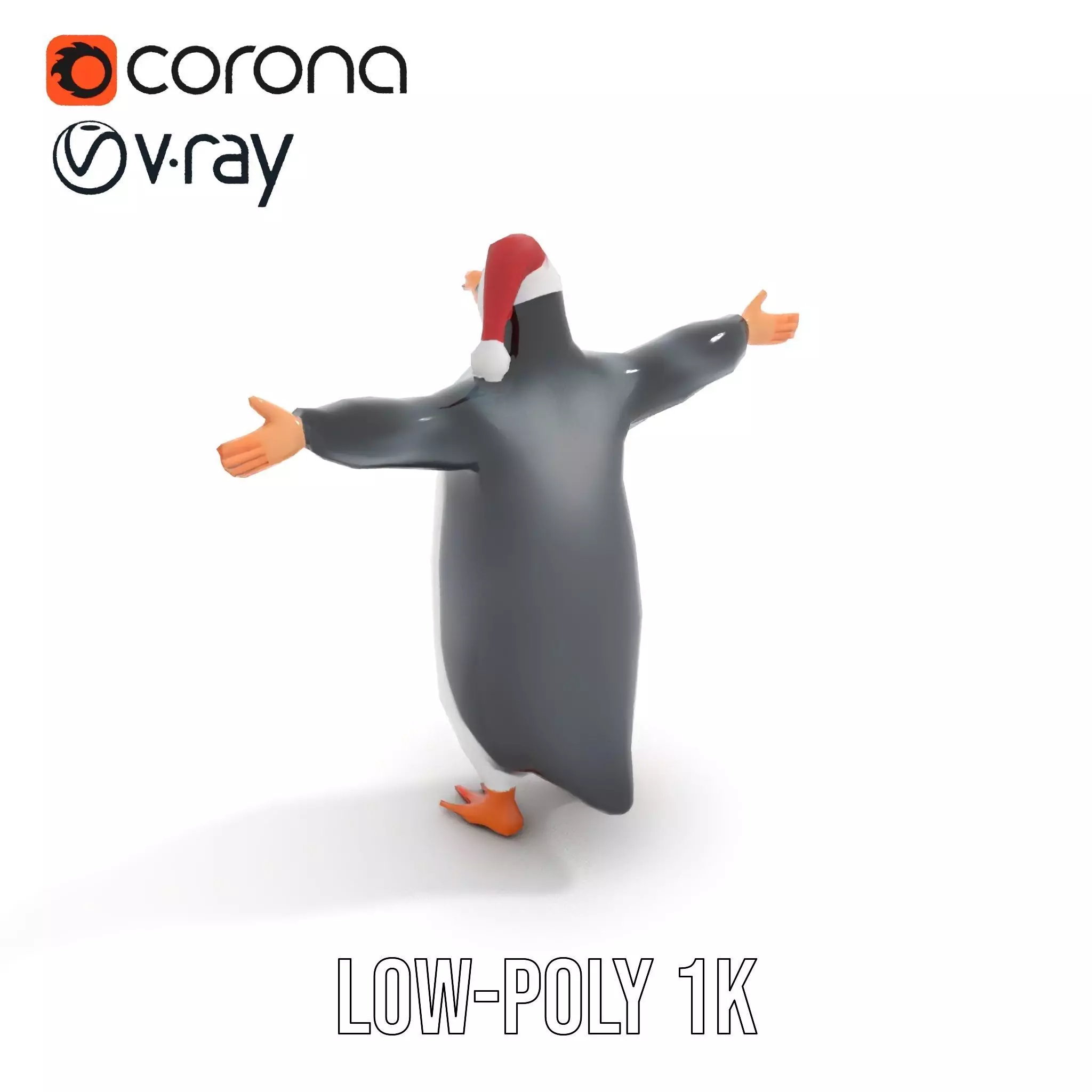 Festive Penguin Holiday model pack Low-poly 3D model_9