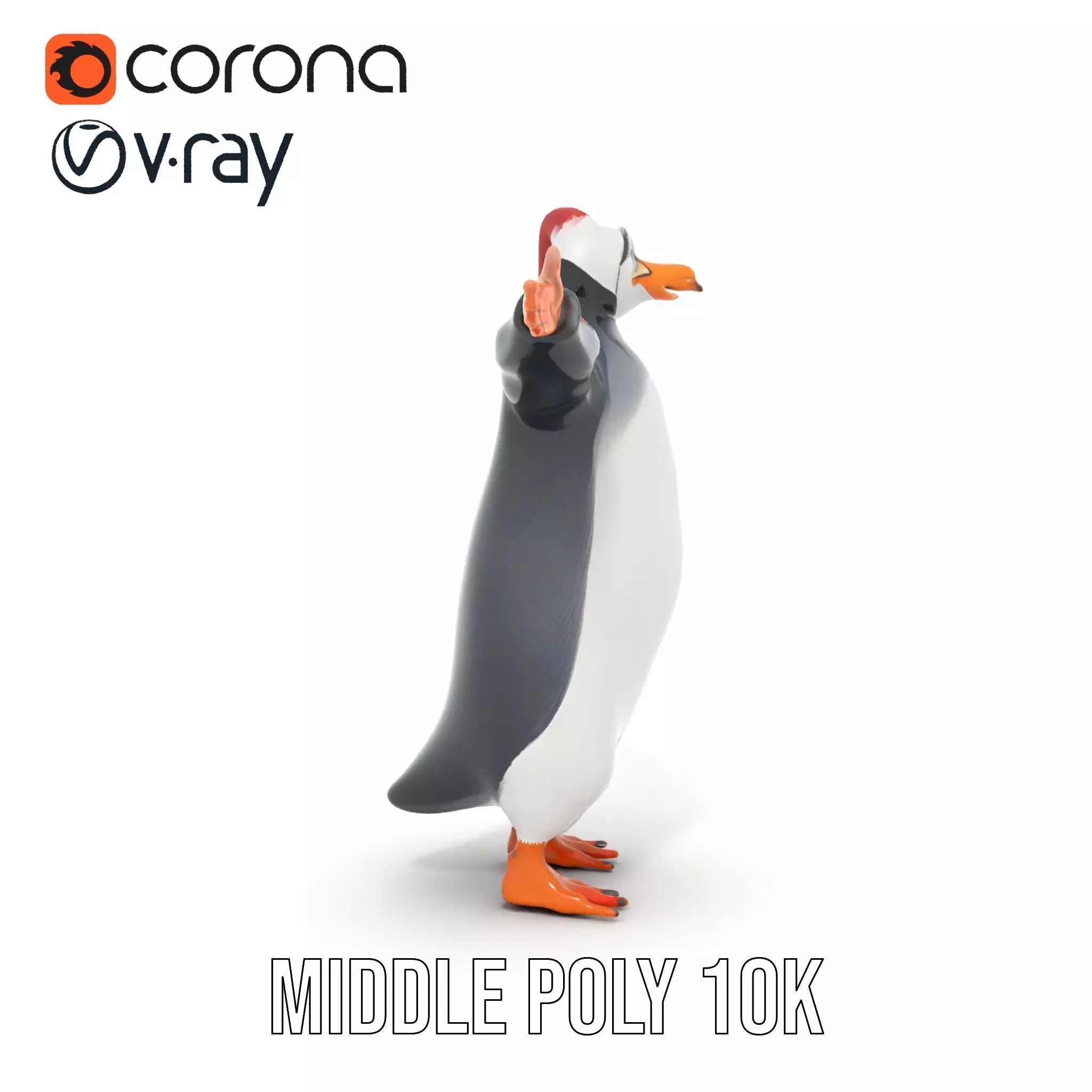 Festive Penguin Holiday model pack Low-poly 3D model_16
