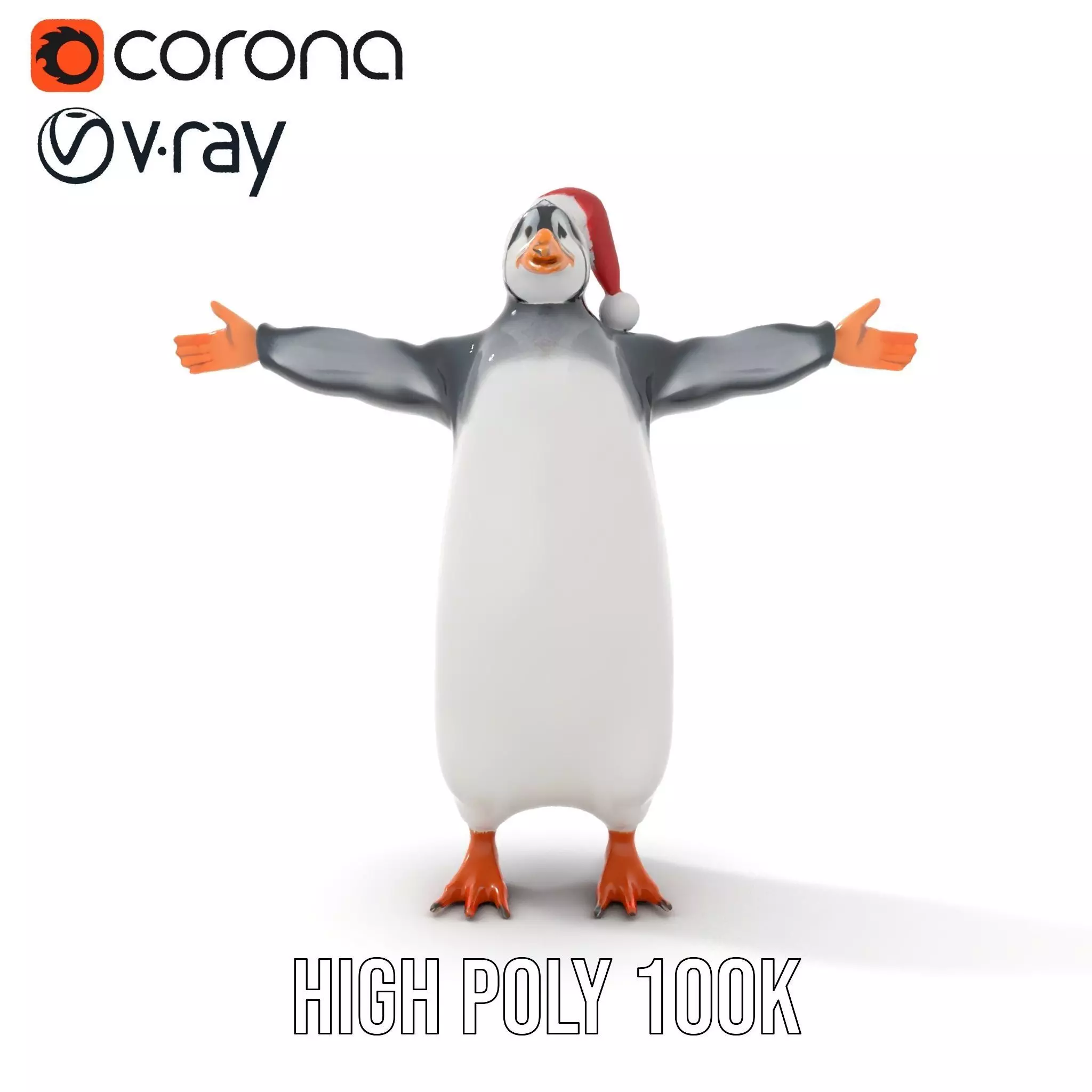 Festive Penguin Holiday model pack Low-poly 3D model_33