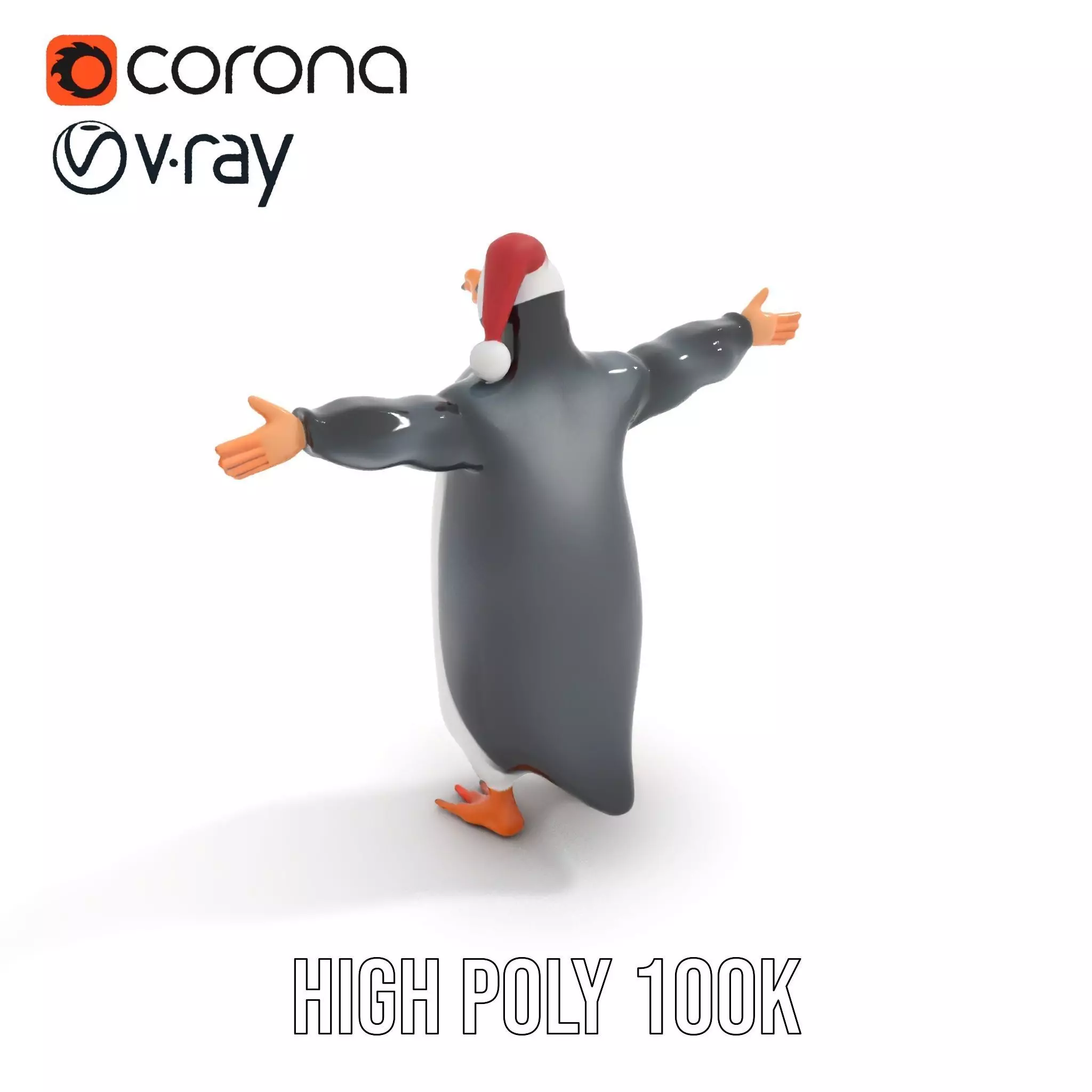 Festive Penguin Holiday model pack Low-poly 3D model_15