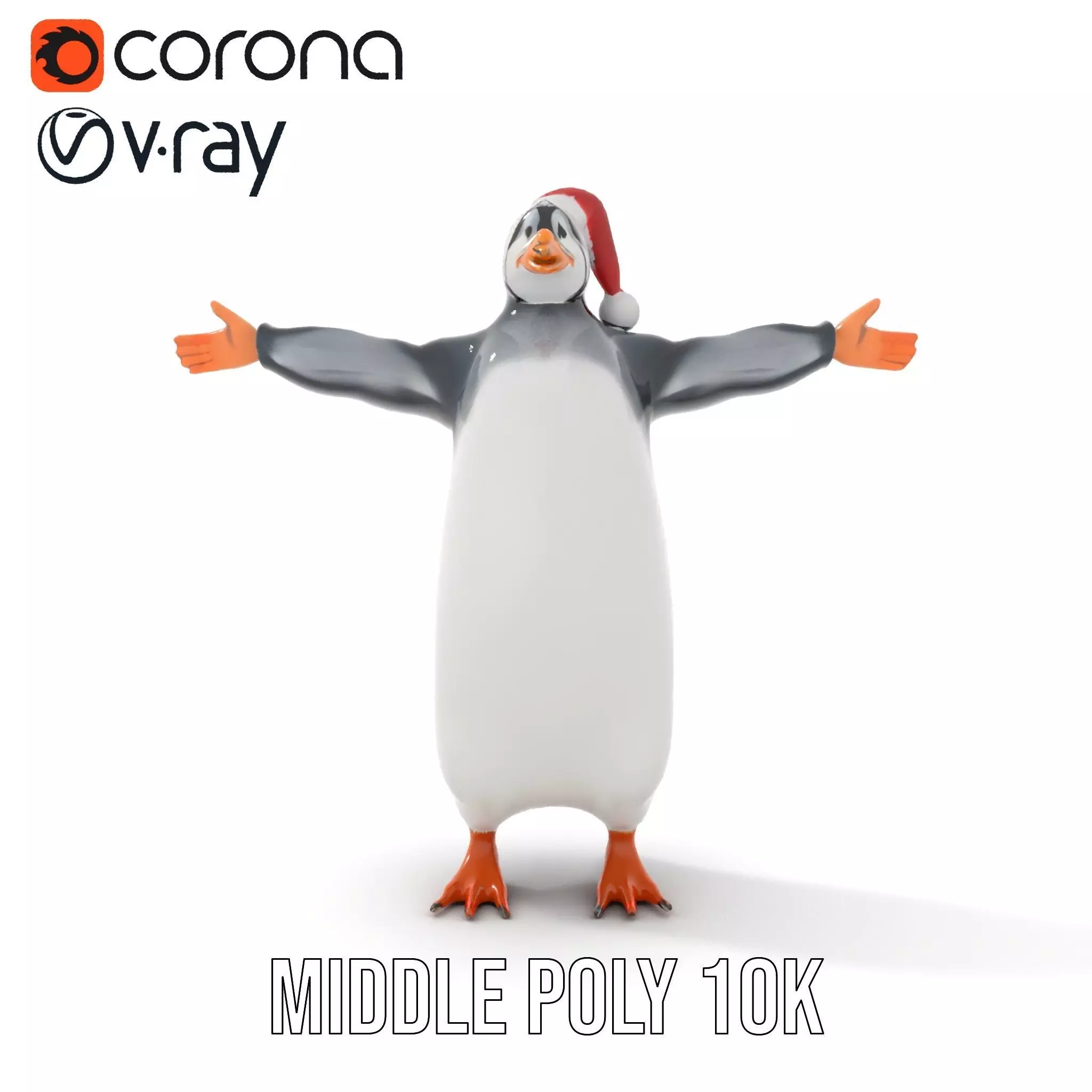 Festive Penguin Holiday model pack Low-poly 3D model_11