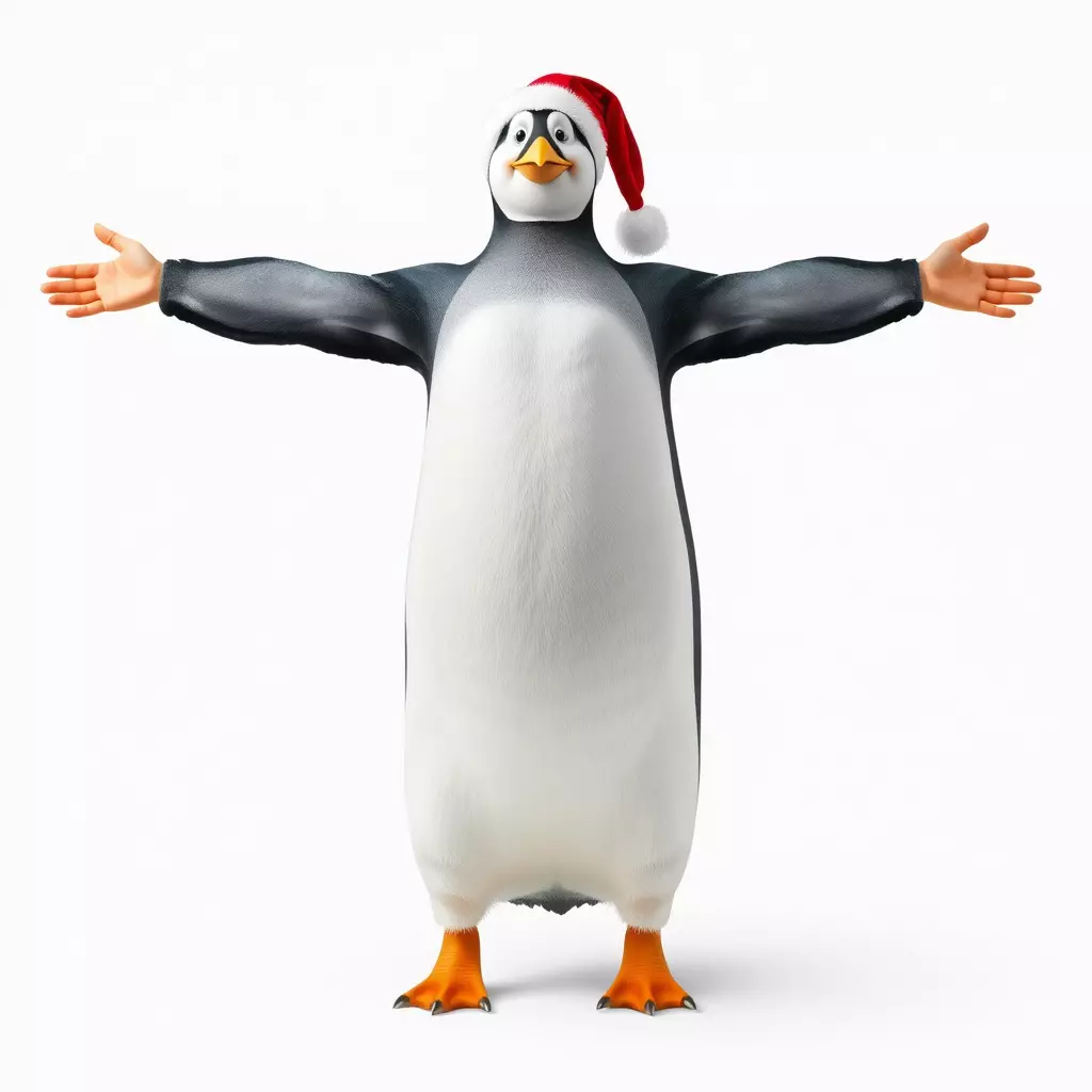 Festive Penguin Holiday model pack Low-poly 3D model_3