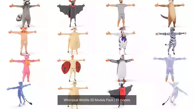 Whimsical Wildlife 3D Models Pack 3D Model Collection Whimsical Wildlife 3D Models Pack 3D Model Collection