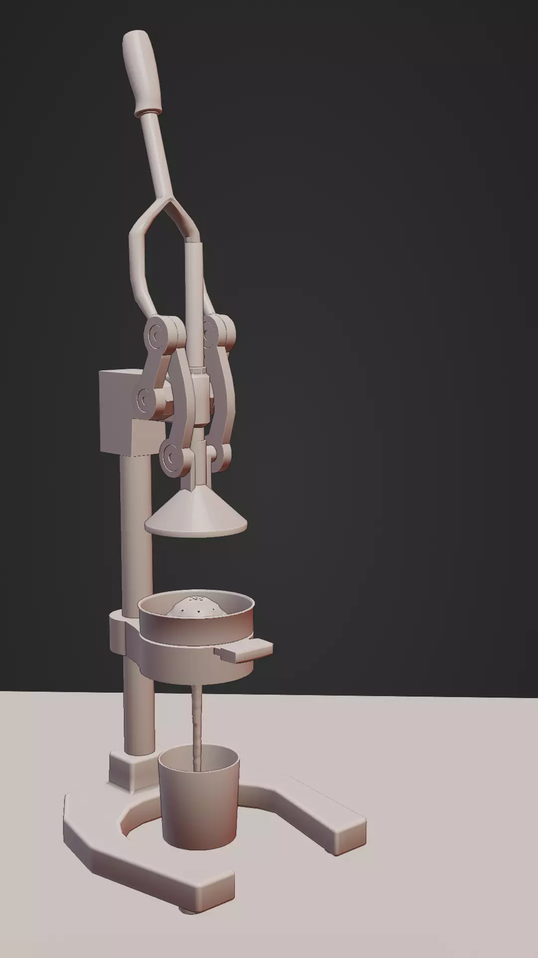 Heavy Duty Manual Citrus Press Juicer Cast-Iron Lever lowpoly Low-poly 3D model_3